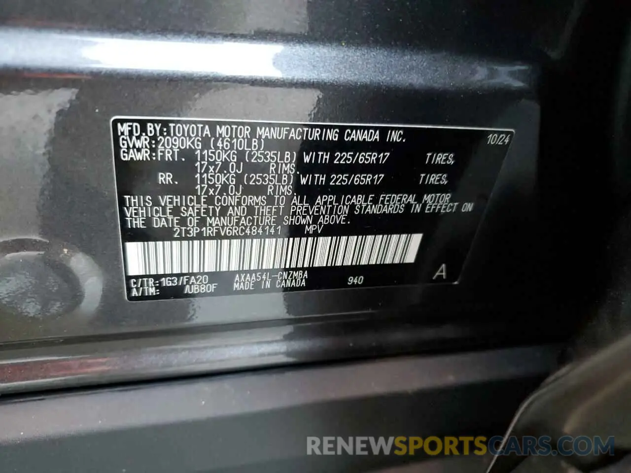 13 fotografías del automóvil dañado 2T3P1RFV6RC484141 TOYOTA RAV4 2024