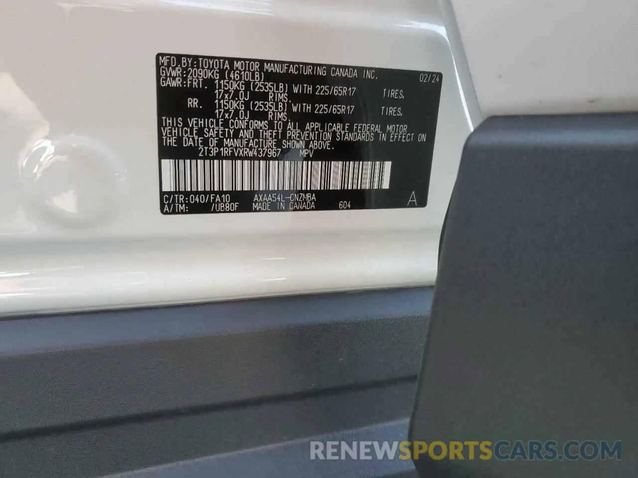 13 fotografías del automóvil dañado 2T3P1RFVXRW437967 TOYOTA RAV4 2024
