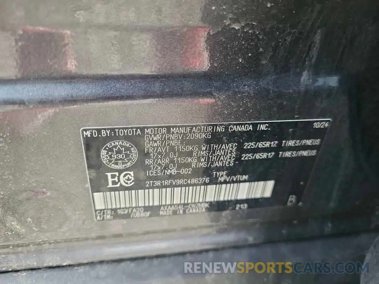 13 fotografías del automóvil dañado 2T3R1RFV9RC486376 TOYOTA RAV4 2024