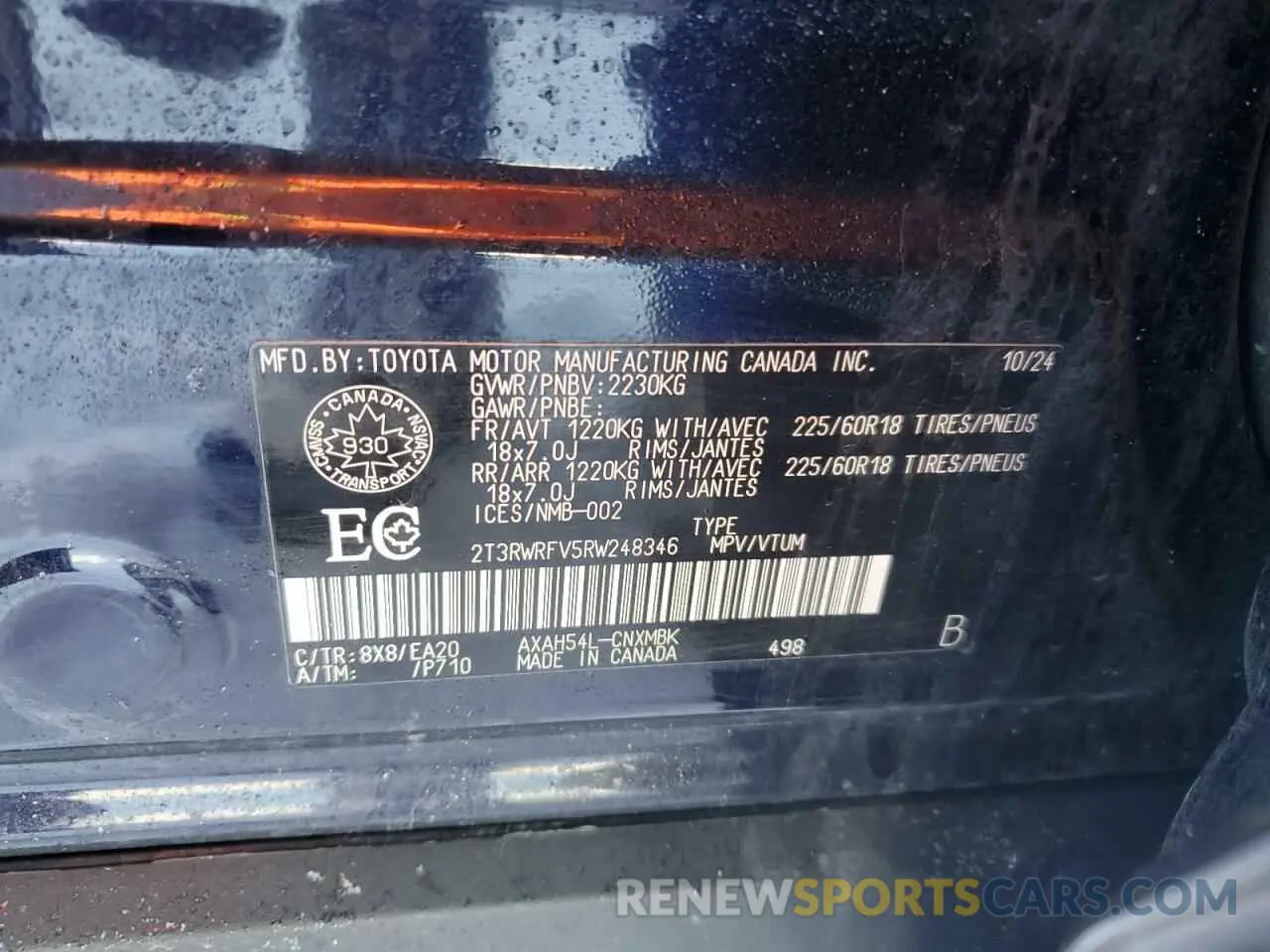 13 fotografías del automóvil dañado 2T3RWRFV5RW248346 TOYOTA RAV4 2024