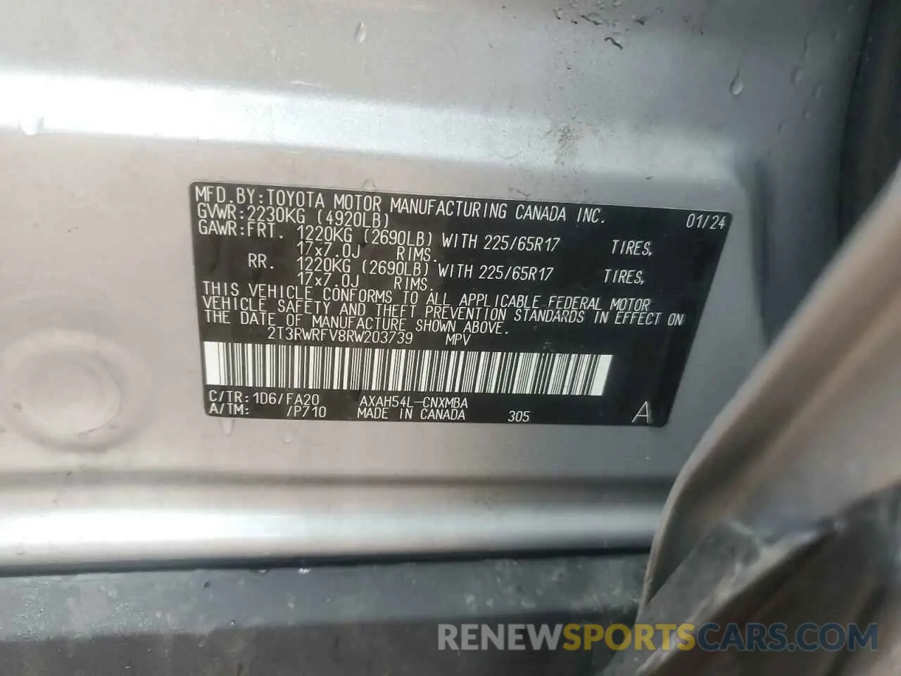 13 fotografías del automóvil dañado 2T3RWRFV8RW203739 TOYOTA RAV4 2024