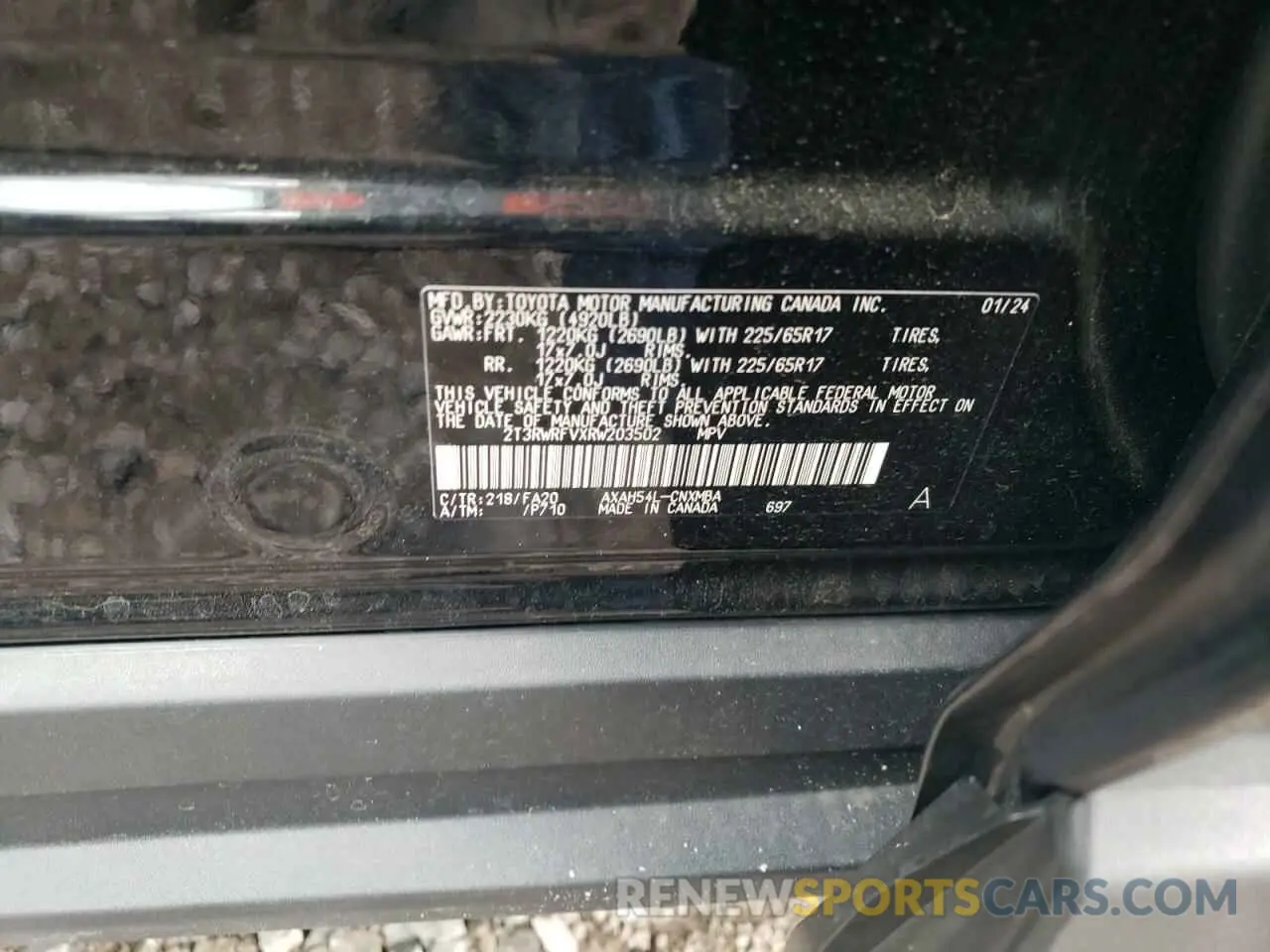 13 fotografías del automóvil dañado 2T3RWRFVXRW203502 TOYOTA RAV4 2024