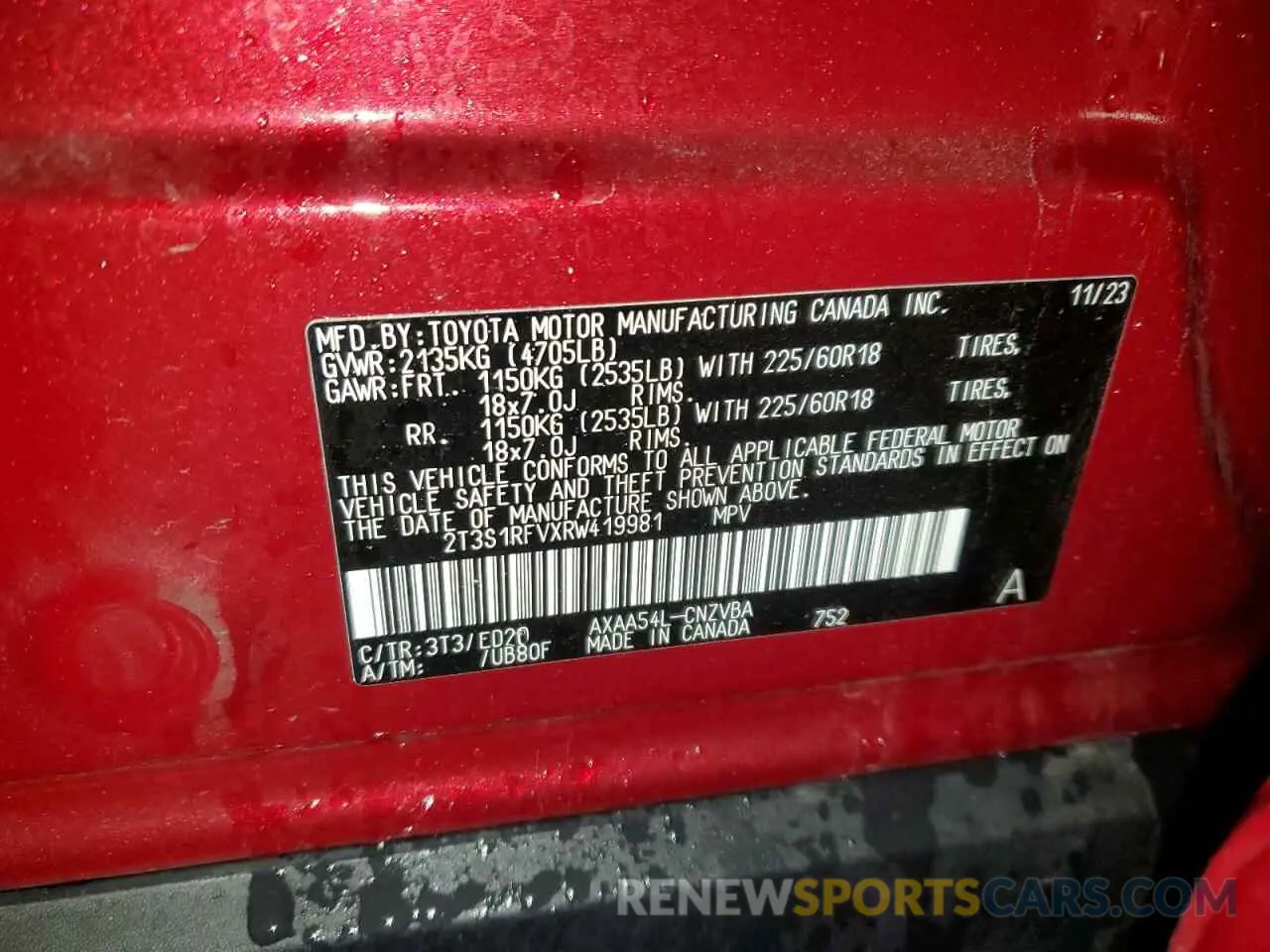 13 fotografías del automóvil dañado 2T3S1RFVXRW419981 TOYOTA RAV4 2024