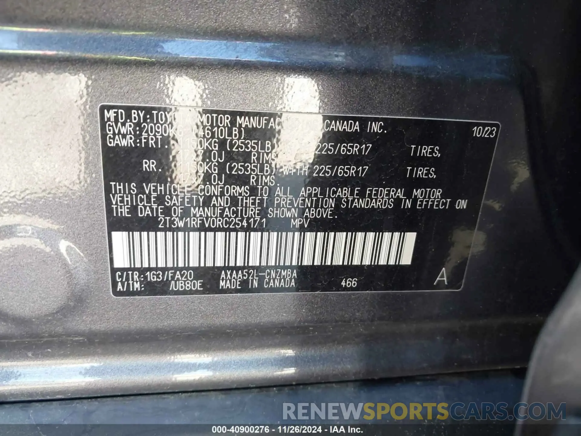 9 fotografías del automóvil dañado 2T3W1RFV0RC254171 TOYOTA RAV4 2024
