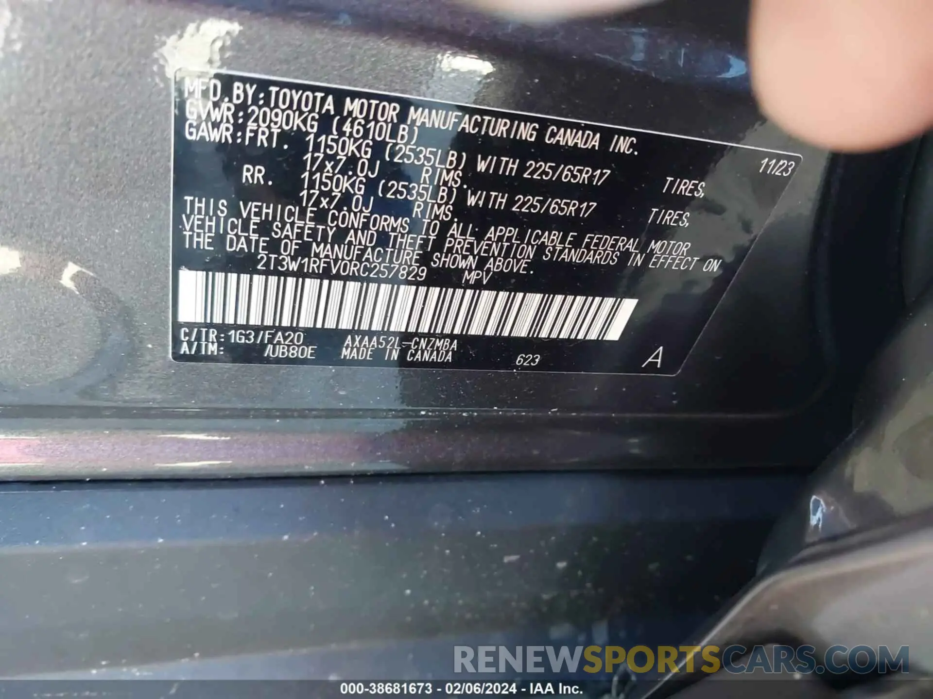 9 fotografías del automóvil dañado 2T3W1RFV0RC257829 TOYOTA RAV4 2024