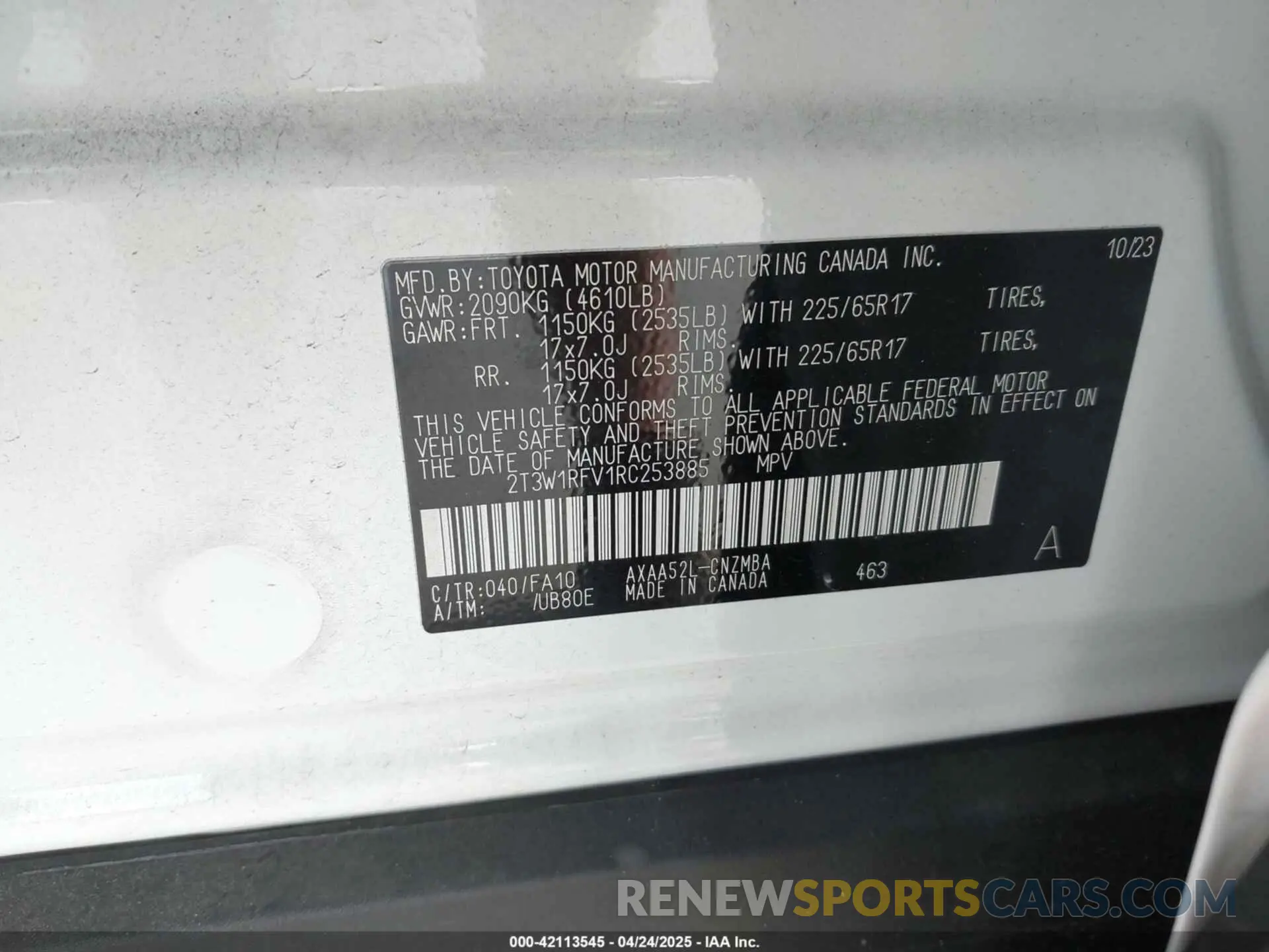 9 fotografías del automóvil dañado 2T3W1RFV1RC253885 TOYOTA RAV4 2024