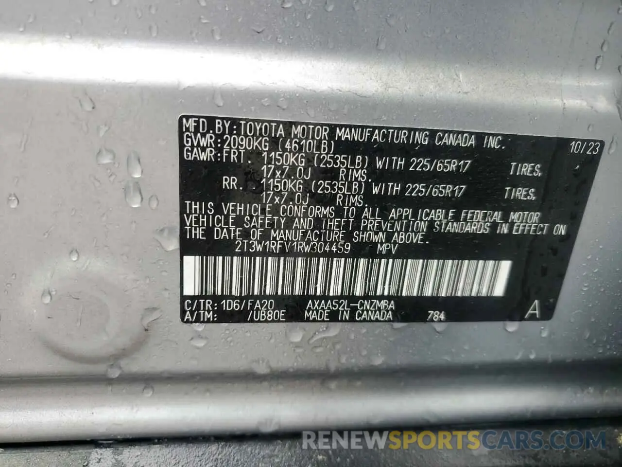 12 fotografías del automóvil dañado 2T3W1RFV1RW304459 TOYOTA RAV4 2024