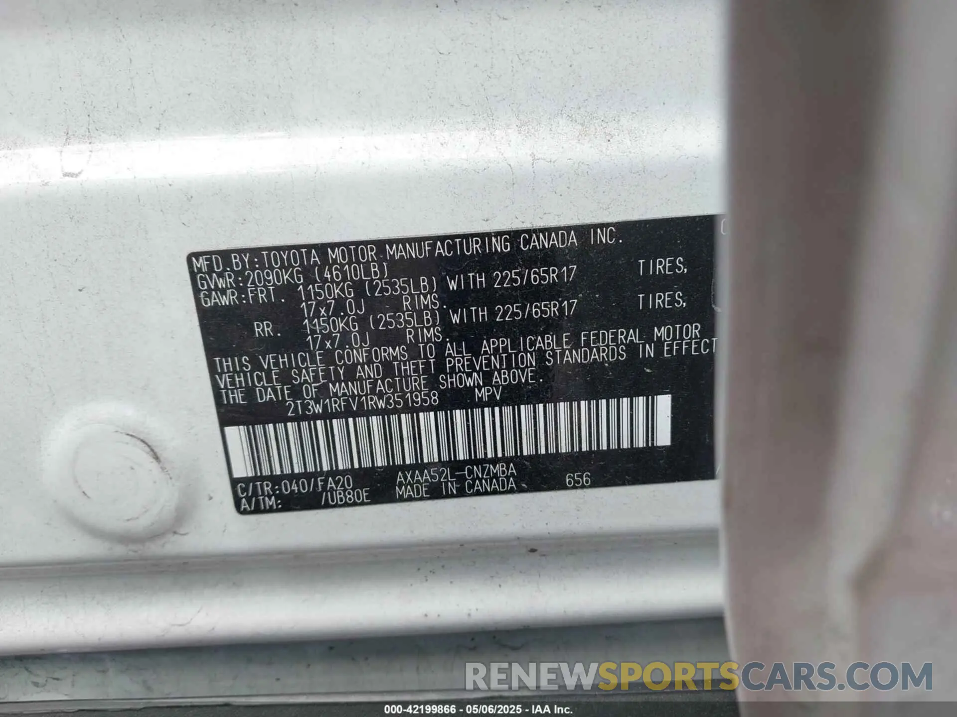 9 fotografías del automóvil dañado 2T3W1RFV1RW351958 TOYOTA RAV4 2024