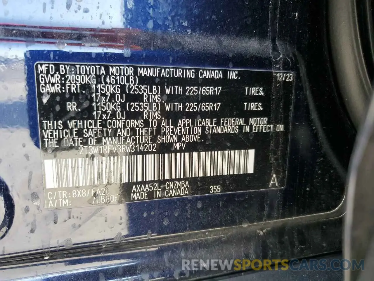 15 fotografías del automóvil dañado 2T3W1RFV3RW314202 TOYOTA RAV4 2024