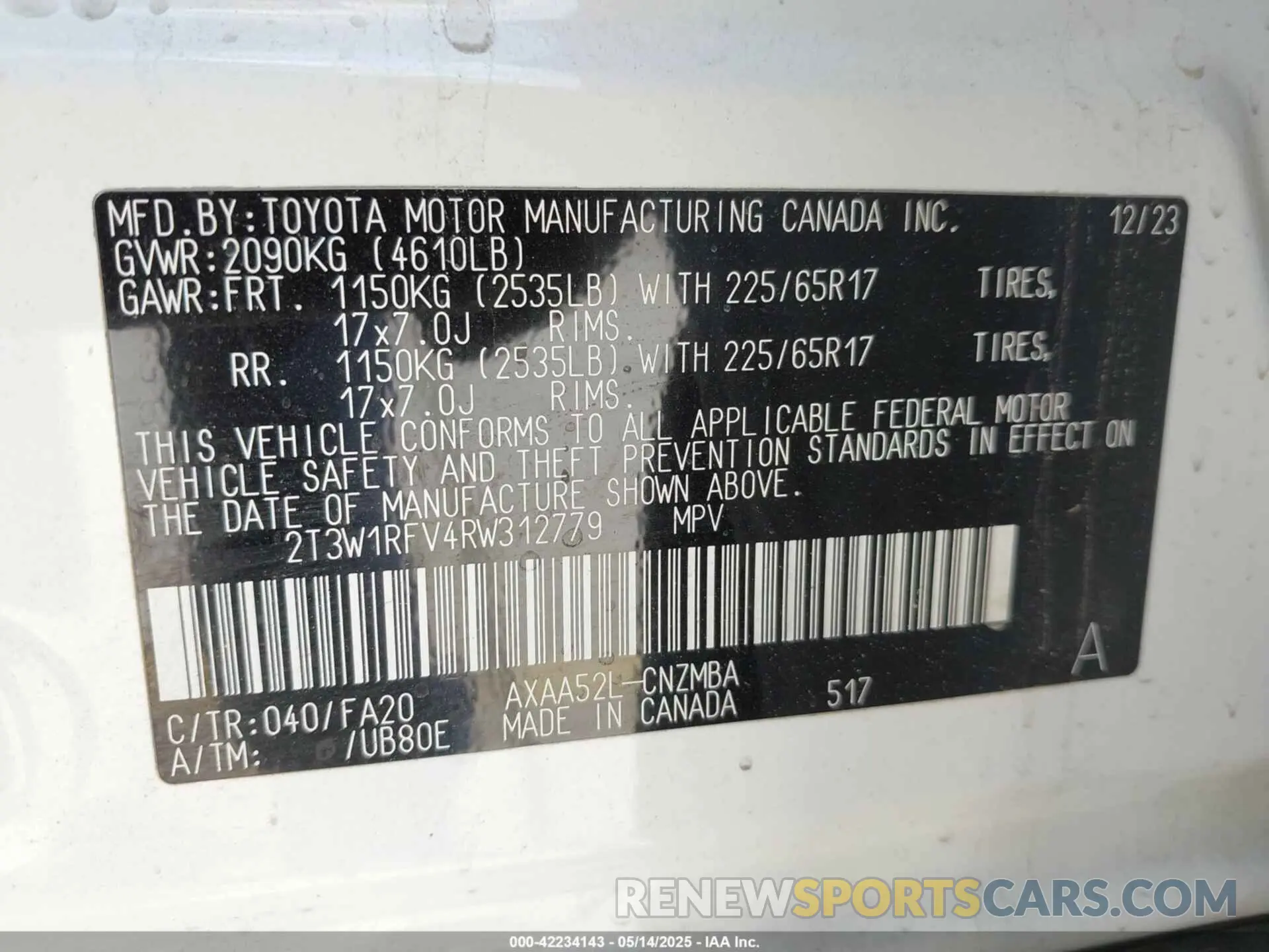 9 fotografías del automóvil dañado 2T3W1RFV4RW312779 TOYOTA RAV4 2024