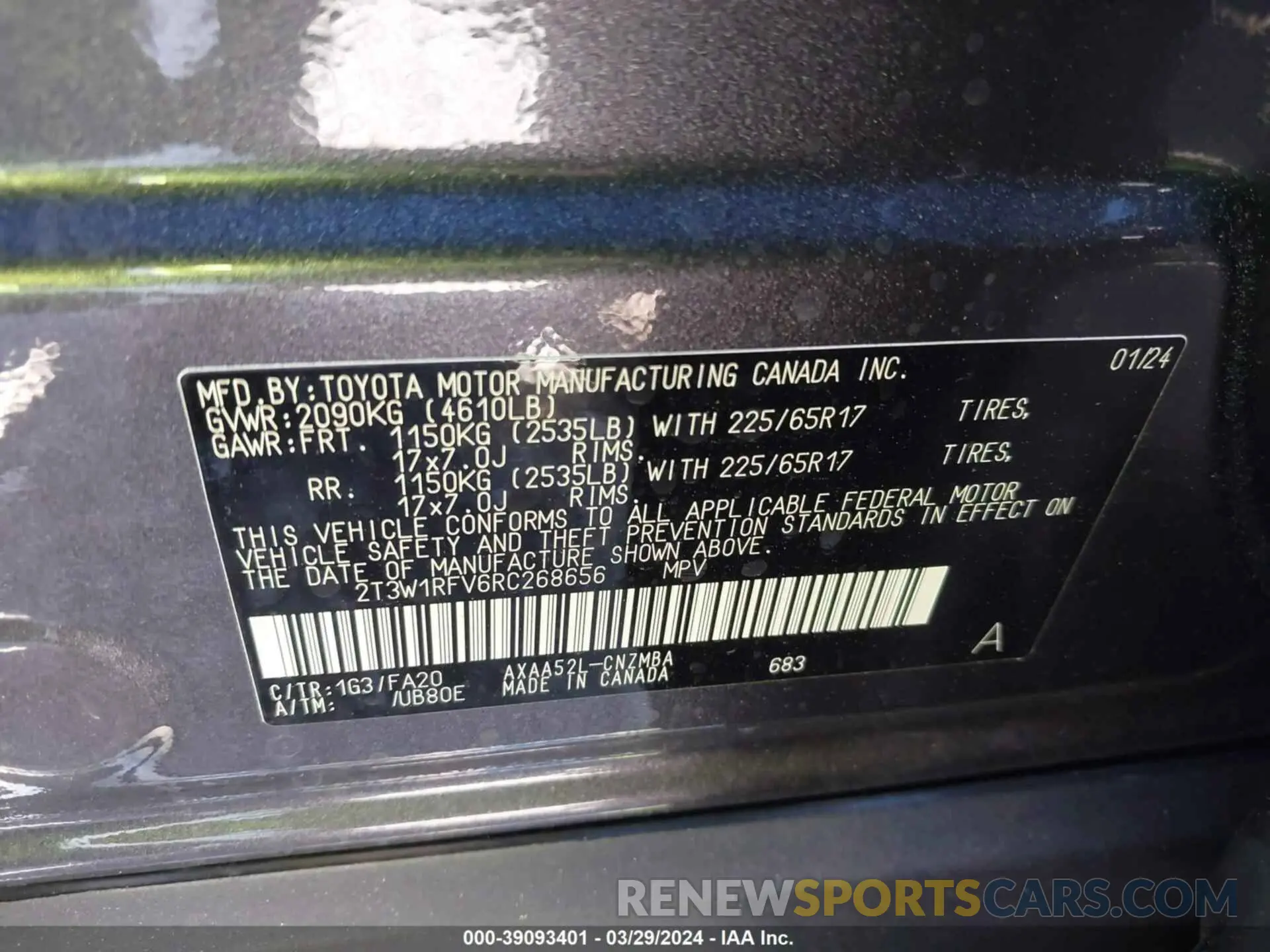 9 fotografías del automóvil dañado 2T3W1RFV6RC268656 TOYOTA RAV4 2024