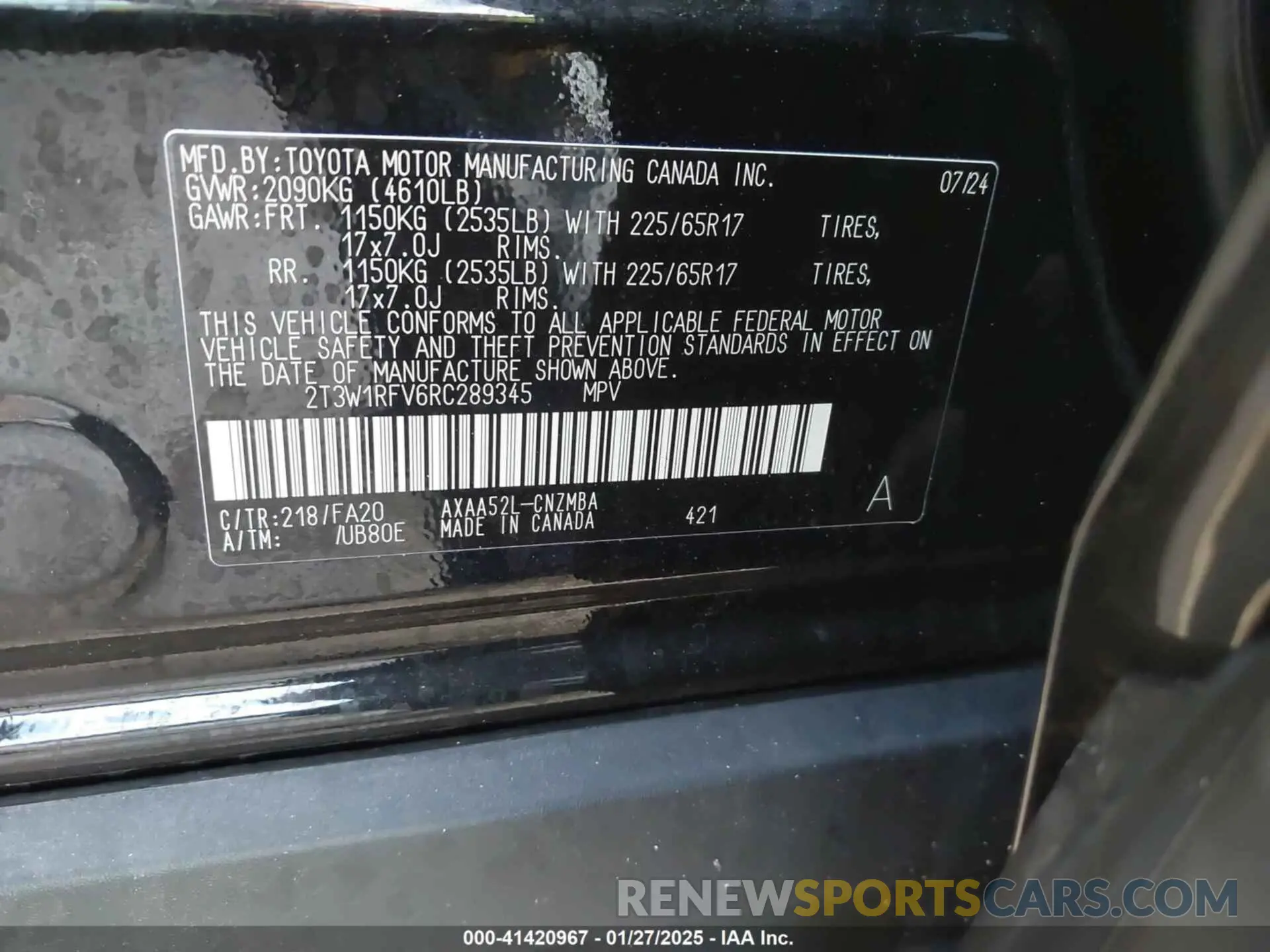 9 fotografías del automóvil dañado 2T3W1RFV6RC289345 TOYOTA RAV4 2024