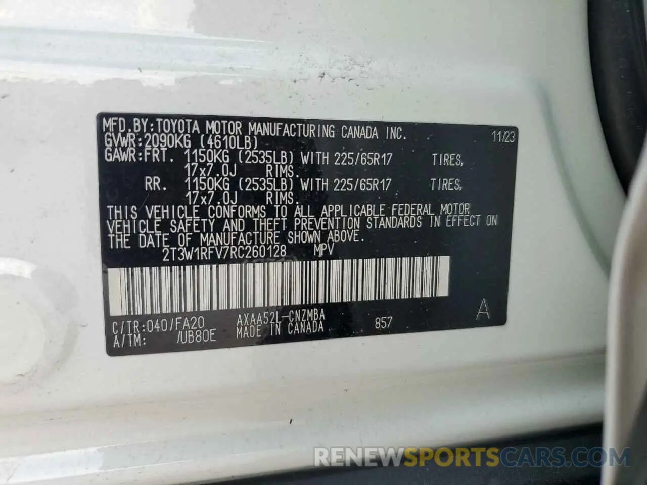 13 fotografías del automóvil dañado 2T3W1RFV7RC260128 TOYOTA RAV4 2024