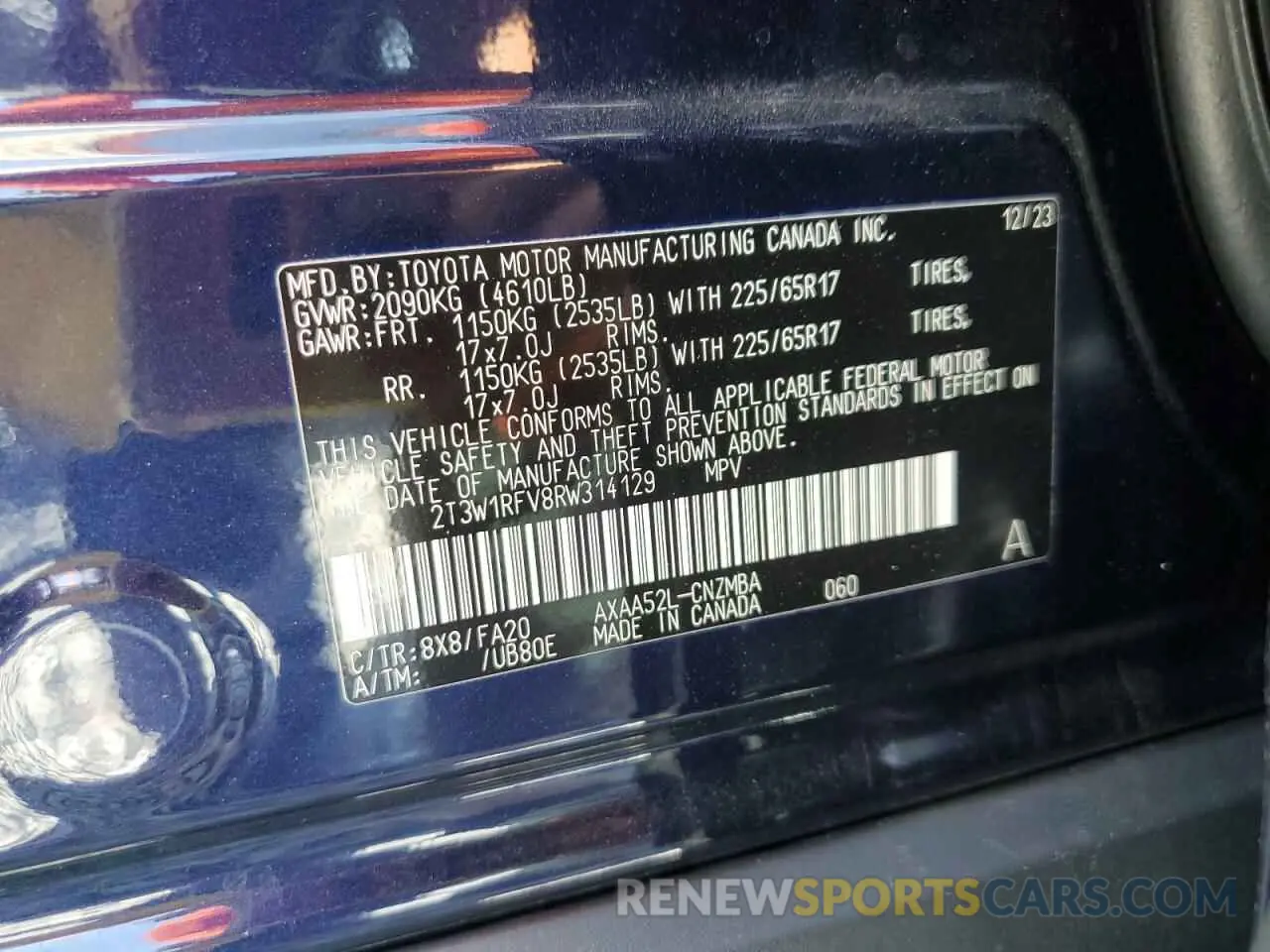 15 fotografías del automóvil dañado 2T3W1RFV8RW314129 TOYOTA RAV4 2024