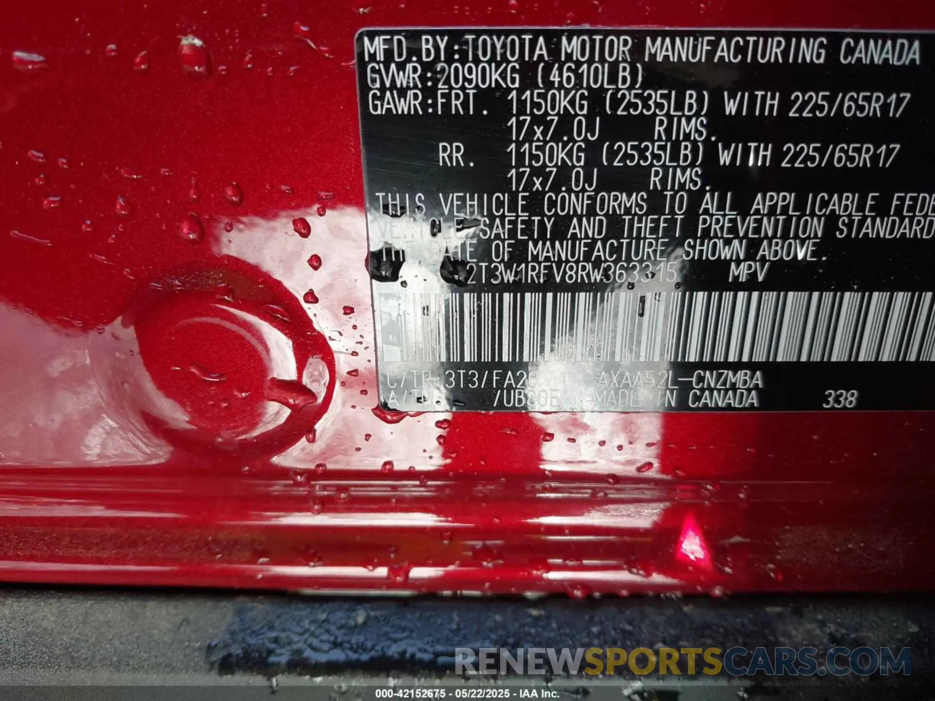 9 fotografías del automóvil dañado 2T3W1RFV8RW363315 TOYOTA RAV4 2024