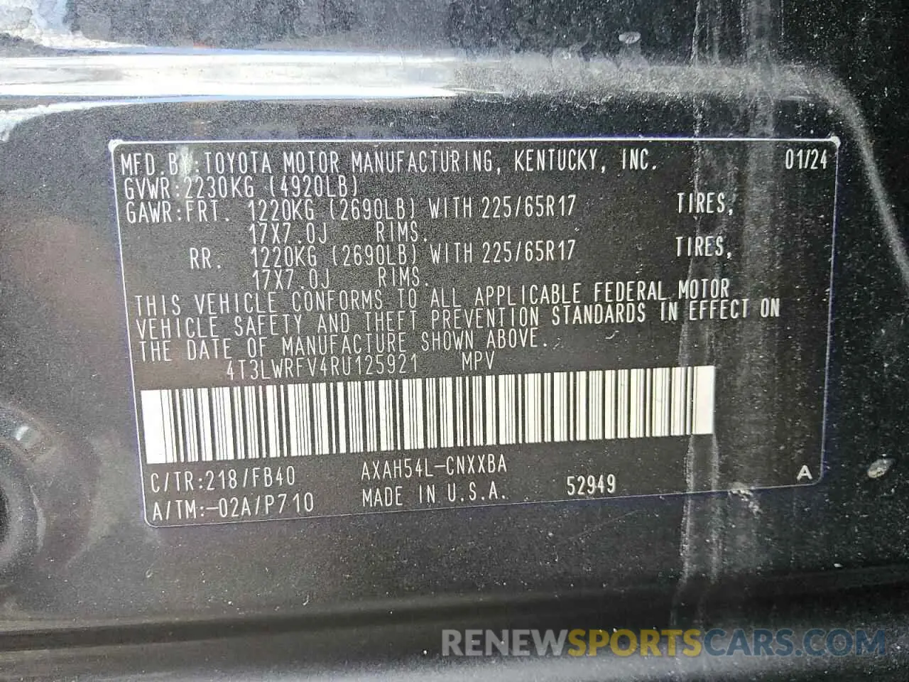 12 fotografías del automóvil dañado 4T3LWRFV4RU125921 TOYOTA RAV4 2024