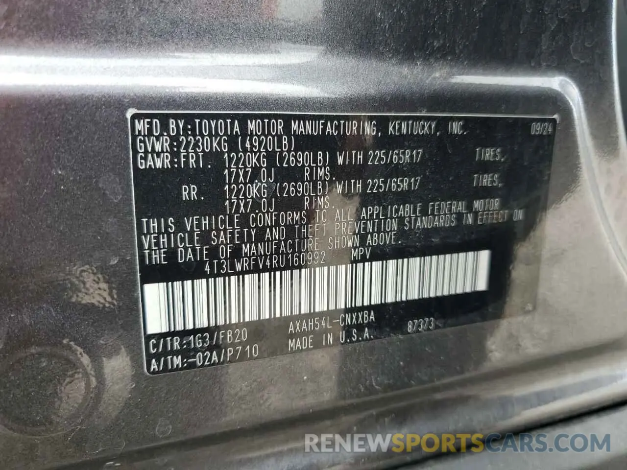 14 fotografías del automóvil dañado 4T3LWRFV4RU160992 TOYOTA RAV4 2024