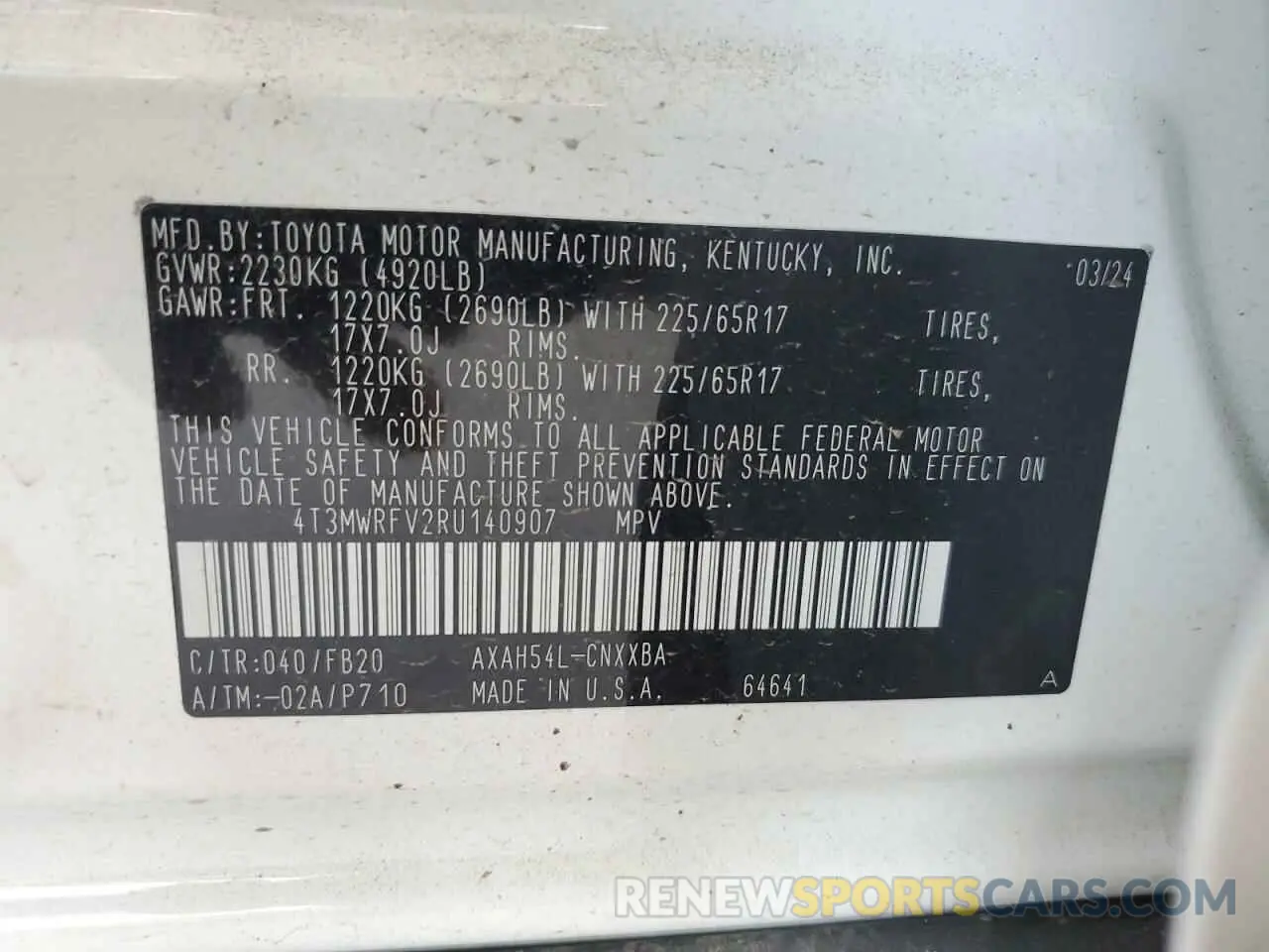 13 fotografías del automóvil dañado 4T3MWRFV2RU140907 TOYOTA RAV4 2024
