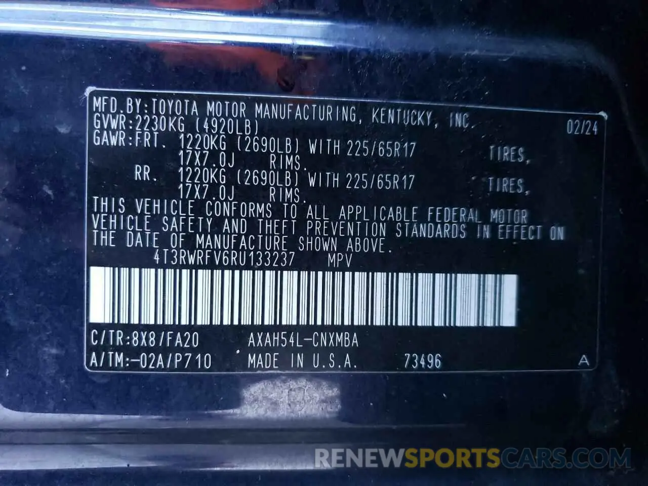 13 fotografías del automóvil dañado 4T3RWRFV6RU133237 TOYOTA RAV4 2024