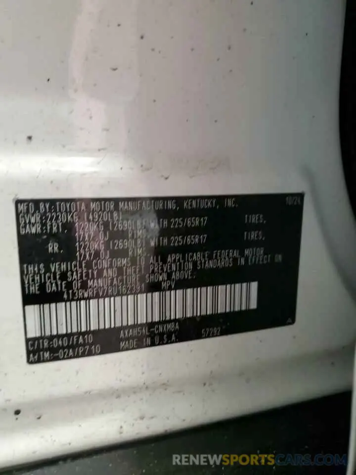 14 fotografías del automóvil dañado 4T3RWRFV7RU162391 TOYOTA RAV4 2024
