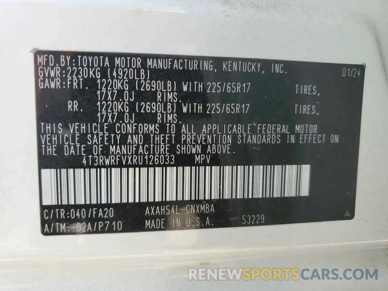 13 fotografías del automóvil dañado 4T3RWRFVXRU126033 TOYOTA RAV4 2024