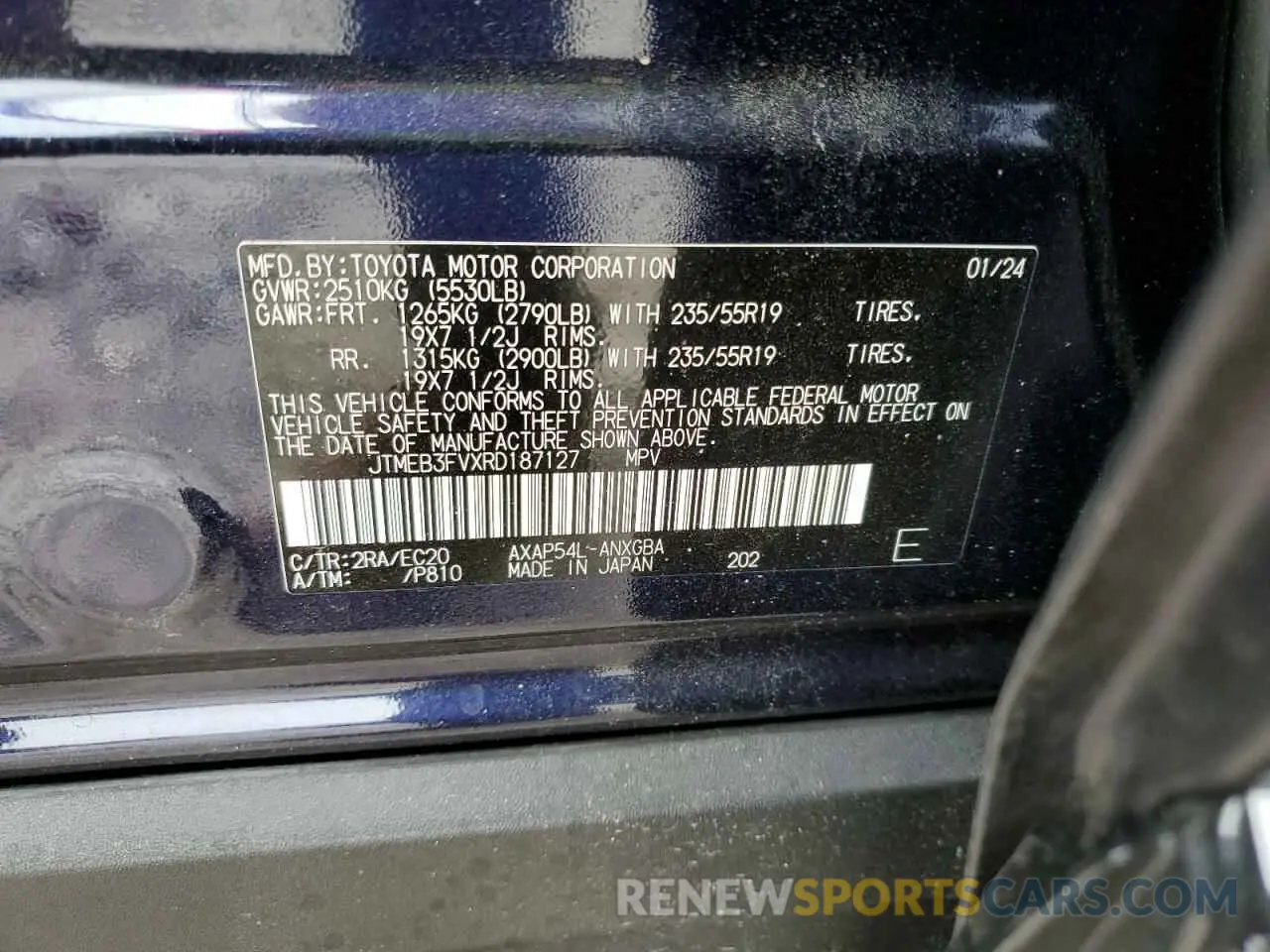 13 fotografías del automóvil dañado JTMEB3FVXRD187127 TOYOTA RAV4 2024