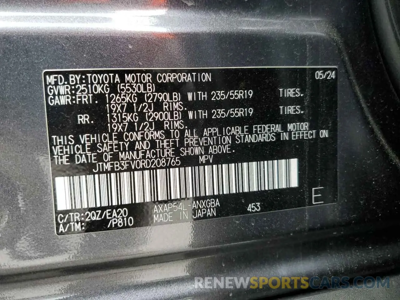 13 fotografías del automóvil dañado JTMFB3FV0RD208765 TOYOTA RAV4 2024