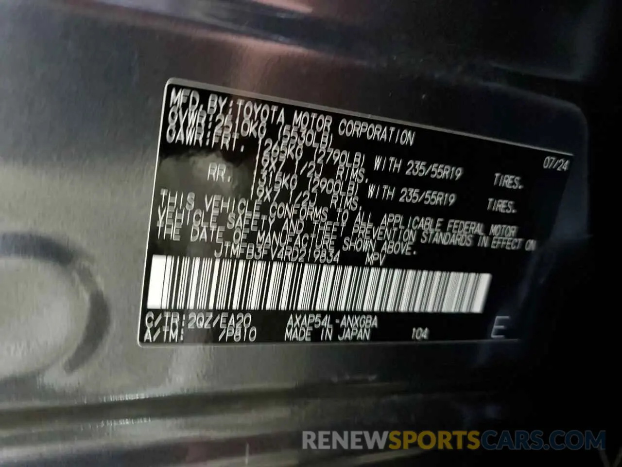 13 fotografías del automóvil dañado JTMFB3FV4RD219834 TOYOTA RAV4 2024