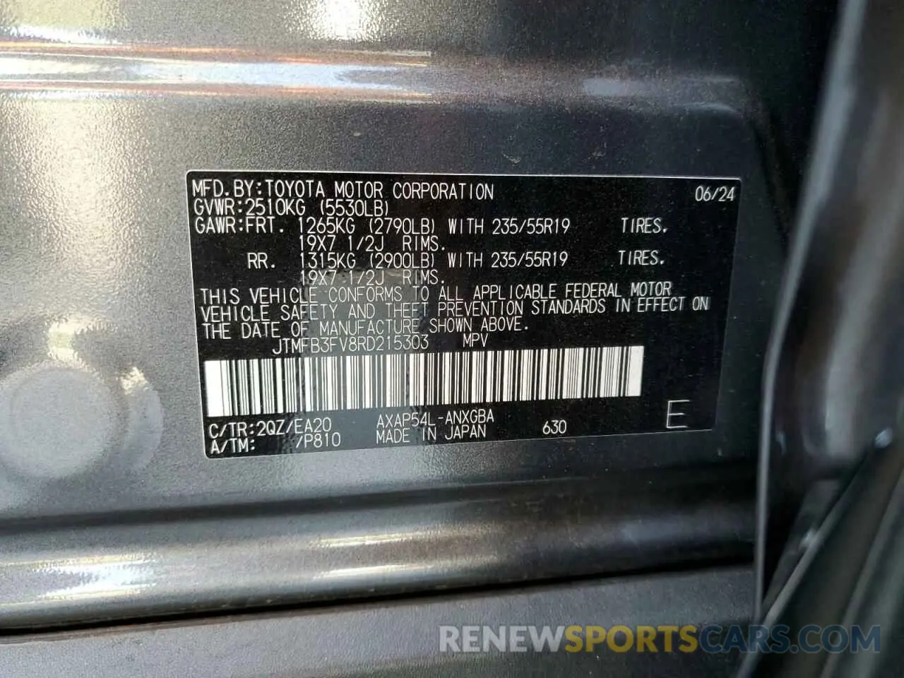 13 fotografías del automóvil dañado JTMFB3FV8RD215303 TOYOTA RAV4 2024