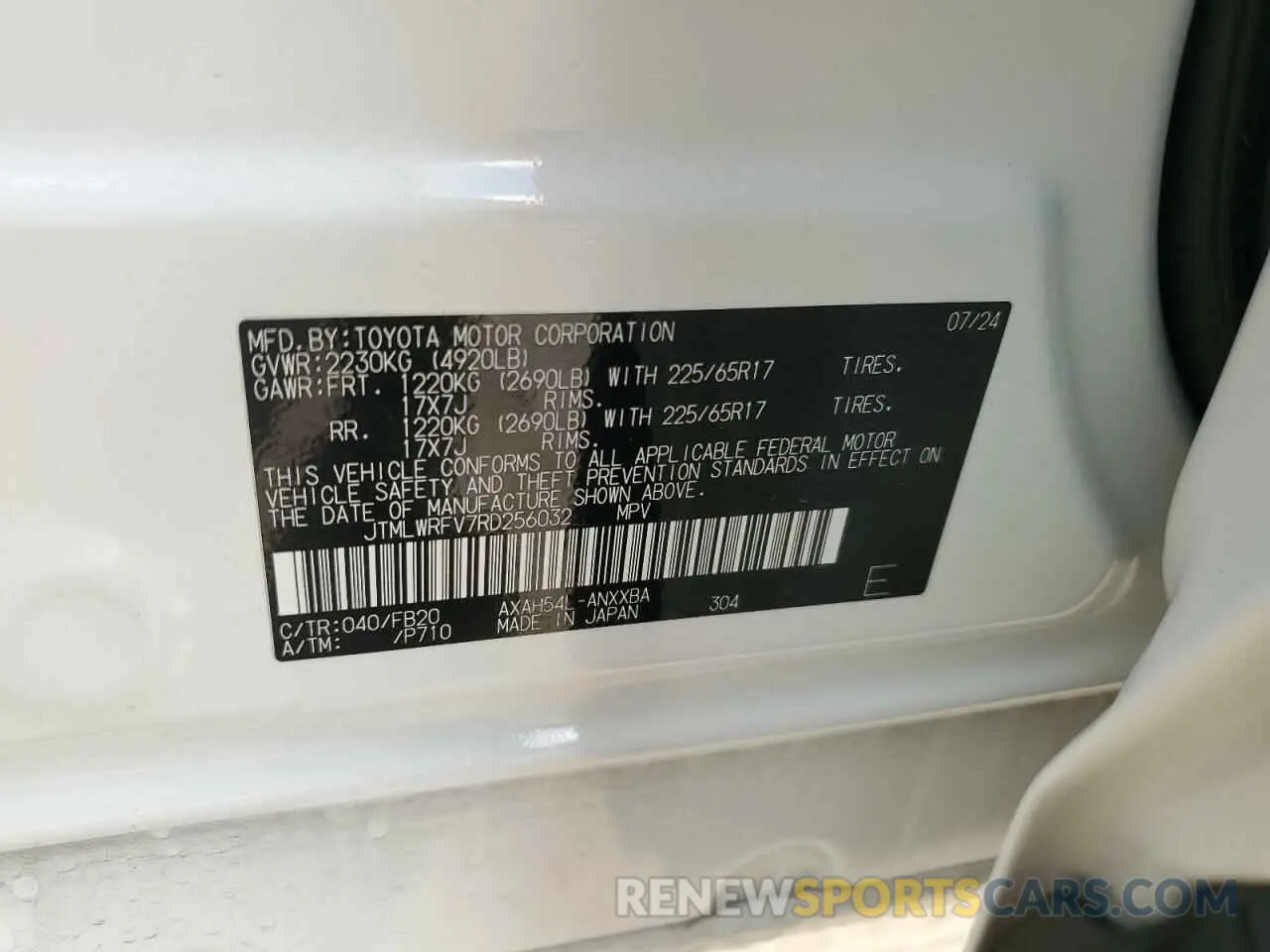 13 fotografías del automóvil dañado JTMLWRFV7RD256032 TOYOTA RAV4 2024