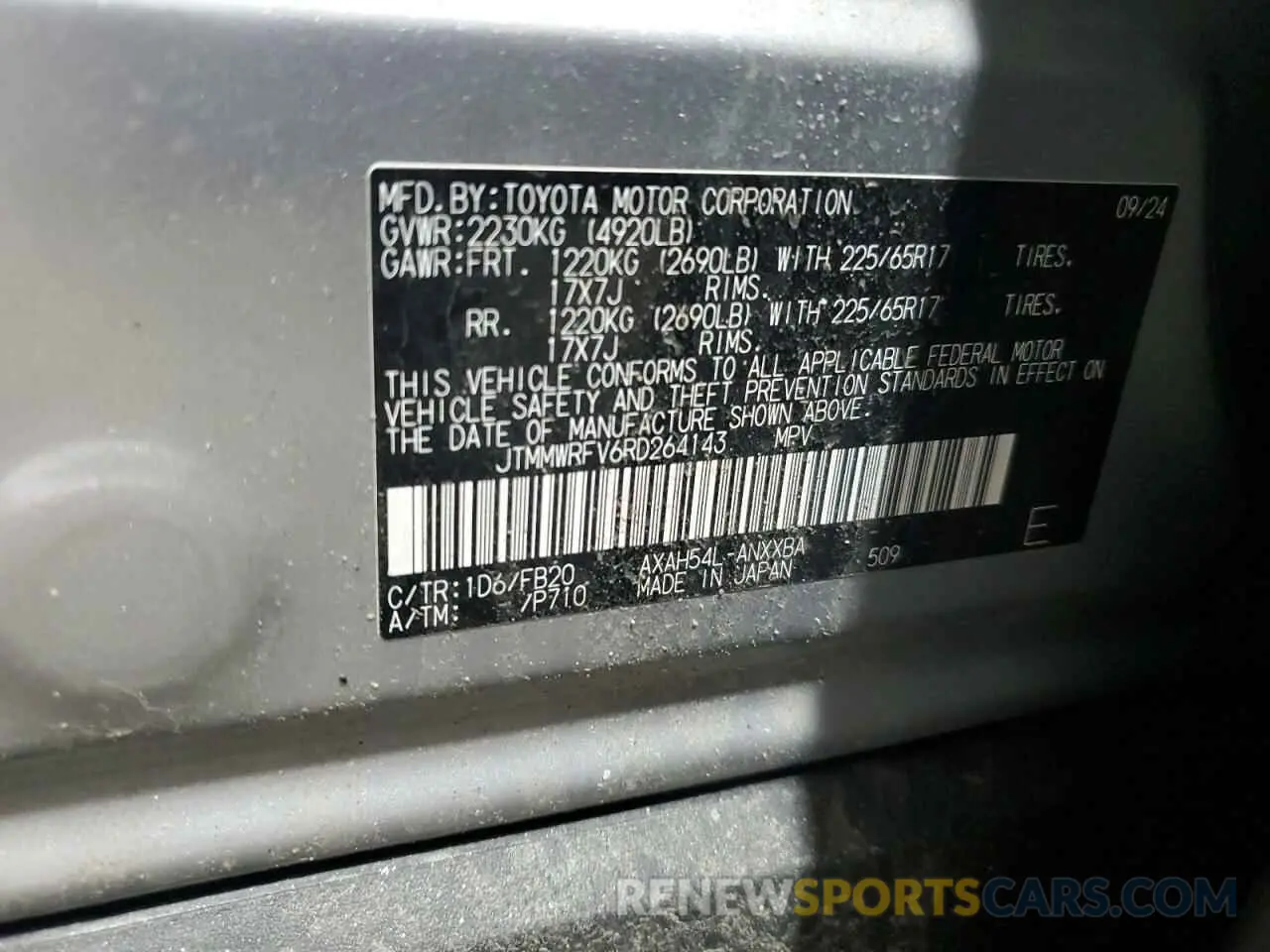 13 fotografías del automóvil dañado JTMMWRFV6RD264143 TOYOTA RAV4 2024