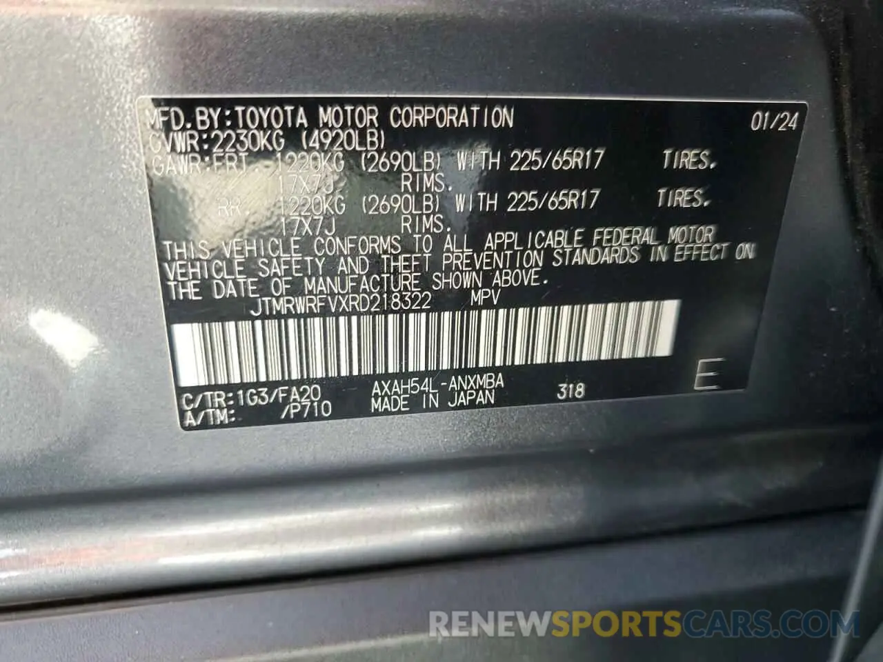 13 fotografías del automóvil dañado JTMRWRFVXRD218322 TOYOTA RAV4 2024
