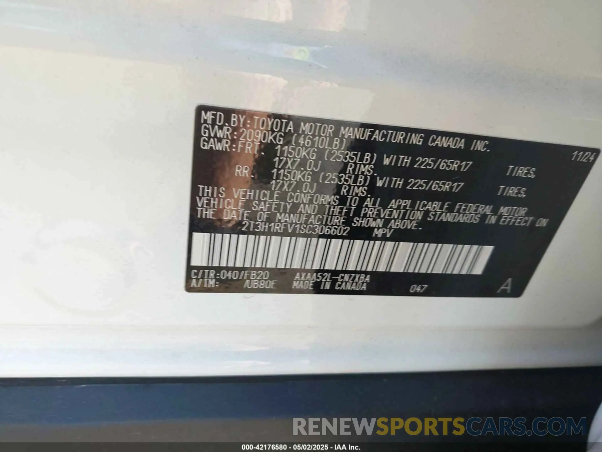 9 fotografías del automóvil dañado 2T3H1RFV1SC306602 TOYOTA RAV4 2025