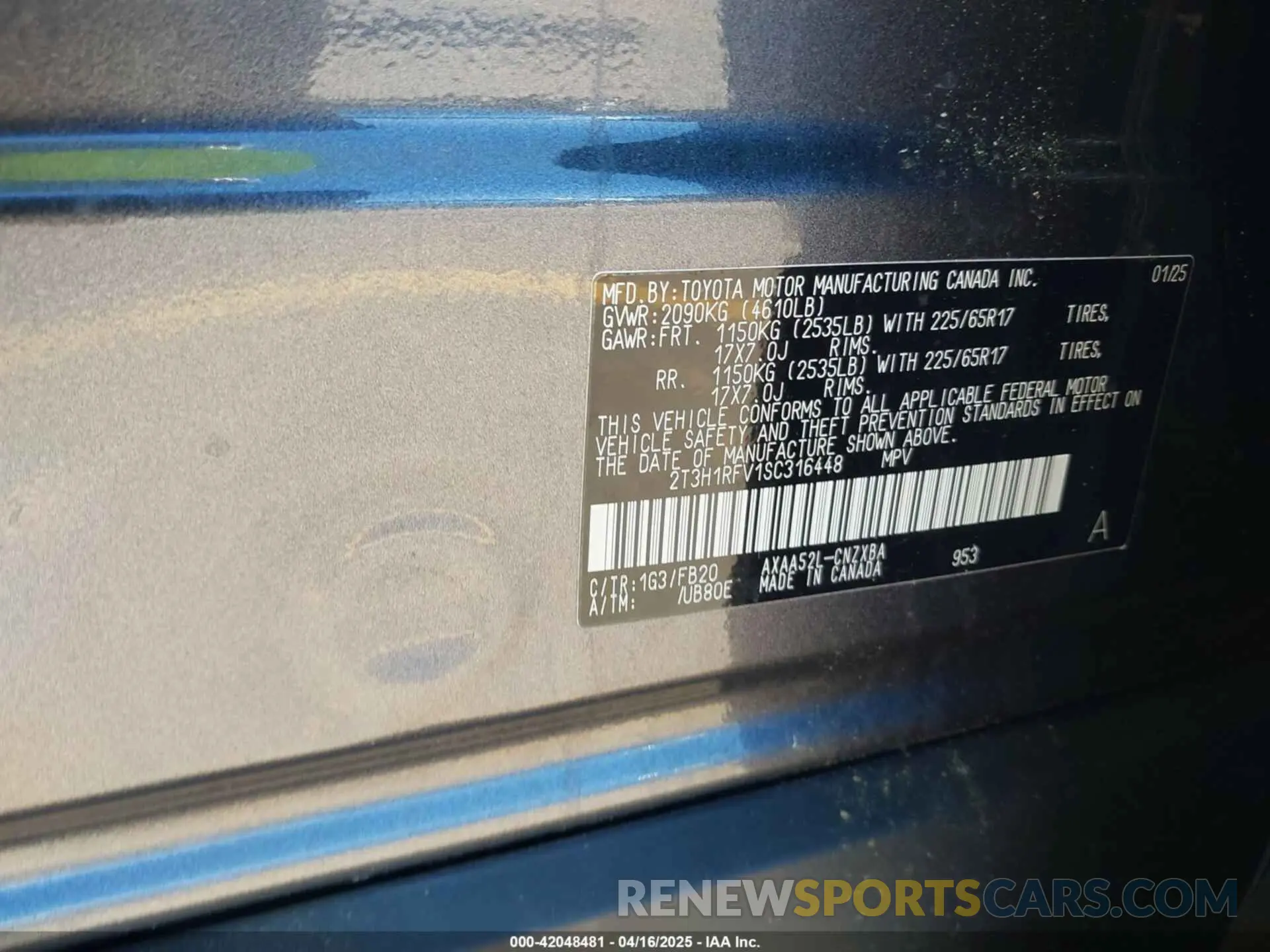 9 fotografías del automóvil dañado 2T3H1RFV1SC316448 TOYOTA RAV4 2025