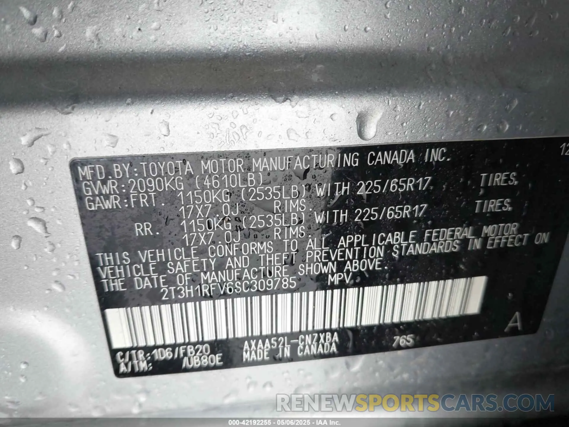 9 fotografías del automóvil dañado 2T3H1RFV6SC309785 TOYOTA RAV4 2025