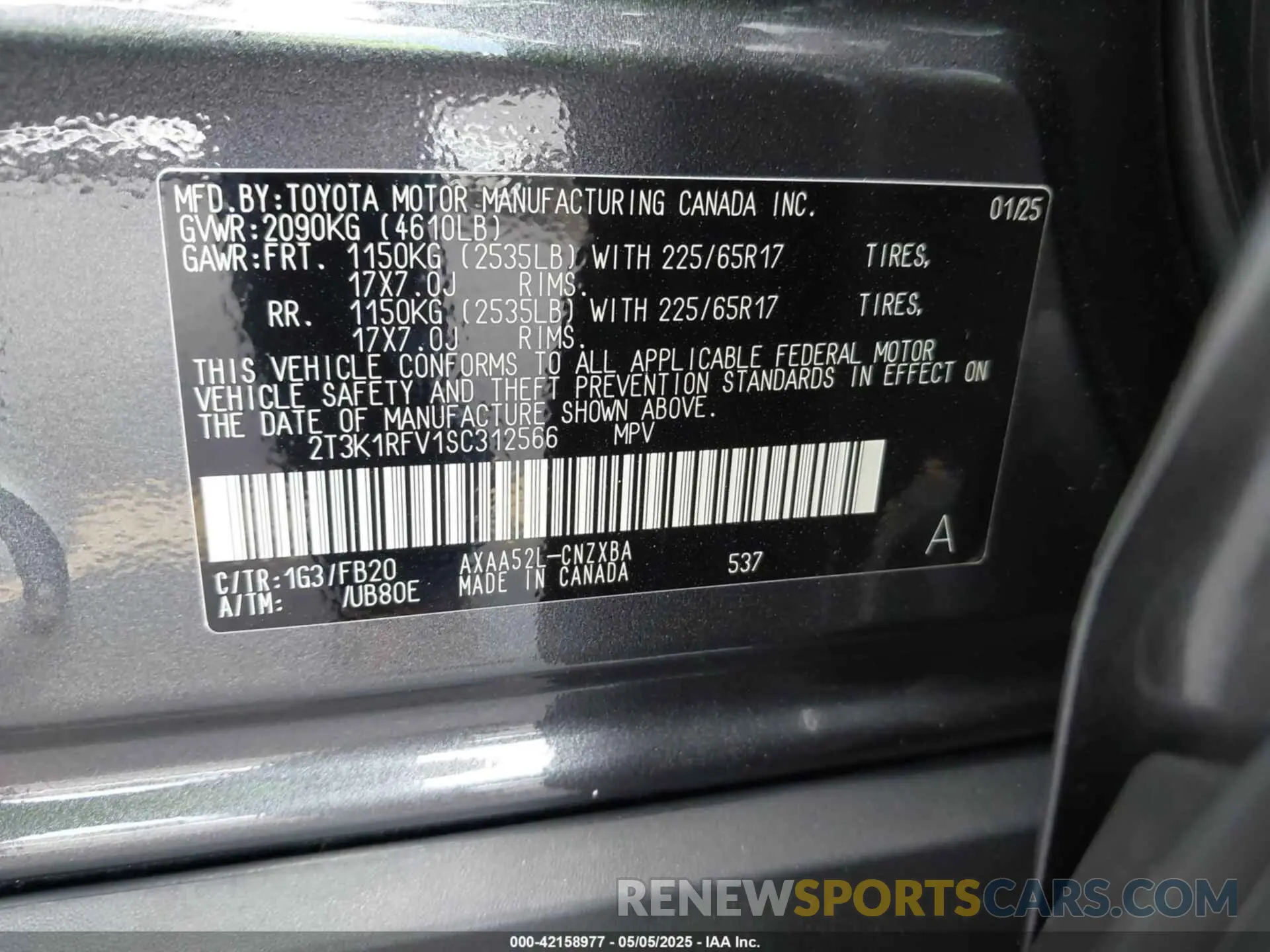 9 fotografías del automóvil dañado 2T3K1RFV1SC312566 TOYOTA RAV4 2025