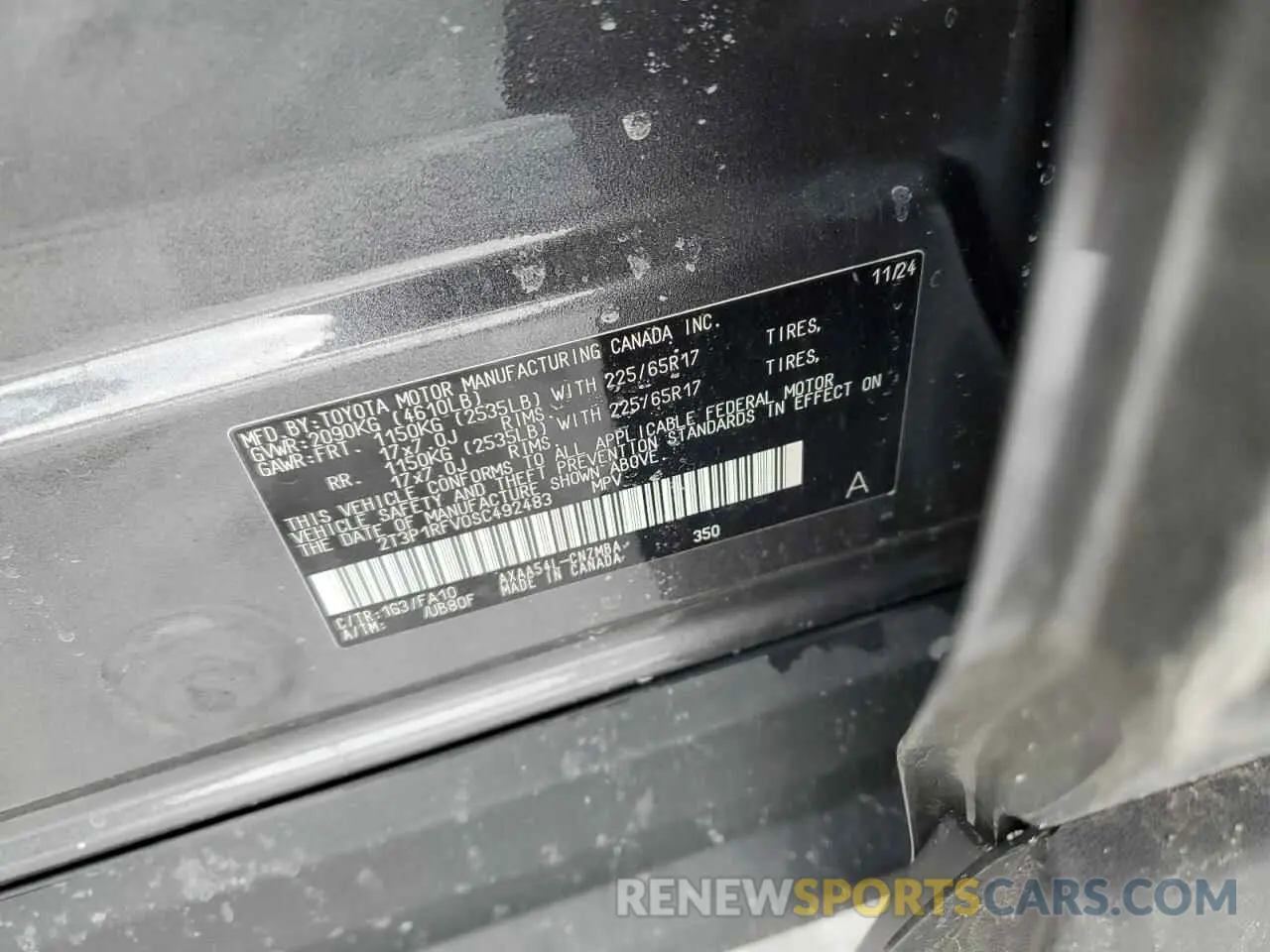 12 fotografías del automóvil dañado 2T3P1RFV0SC492483 TOYOTA RAV4 2025
