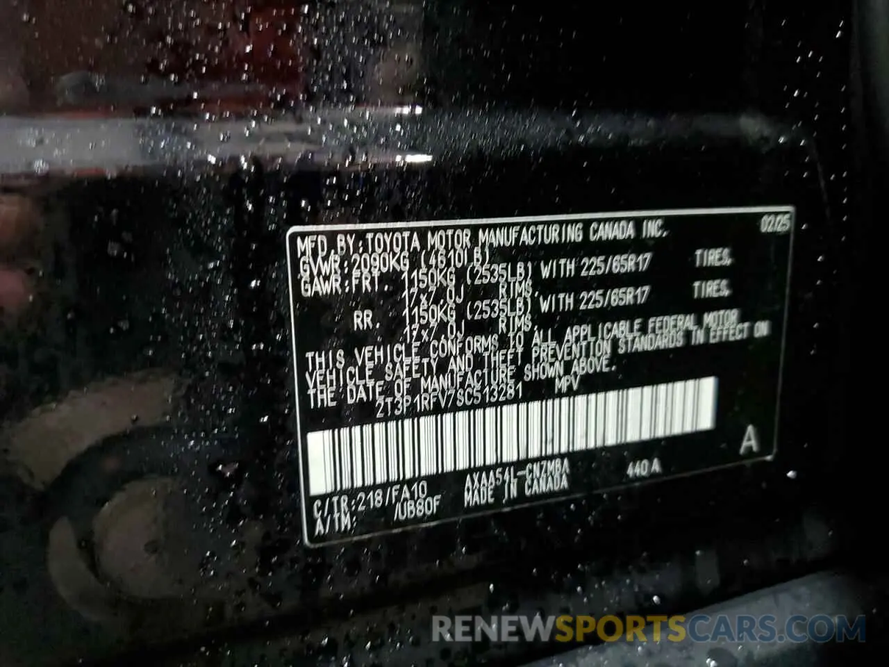 15 fotografías del automóvil dañado 2T3P1RFV7SC513281 TOYOTA RAV4 2025