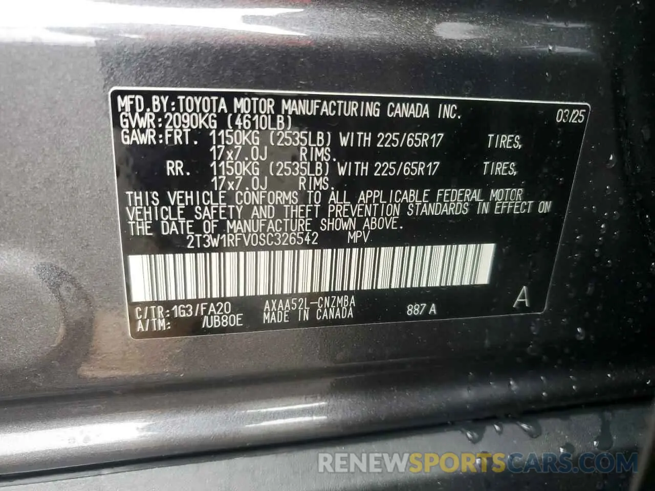 13 fotografías del automóvil dañado 2T3W1RFV0SC326542 TOYOTA RAV4 2025