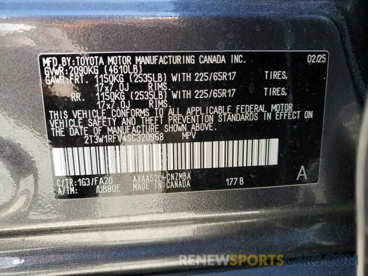 12 fotografías del automóvil dañado 2T3W1RFV4SC320968 TOYOTA RAV4 2025