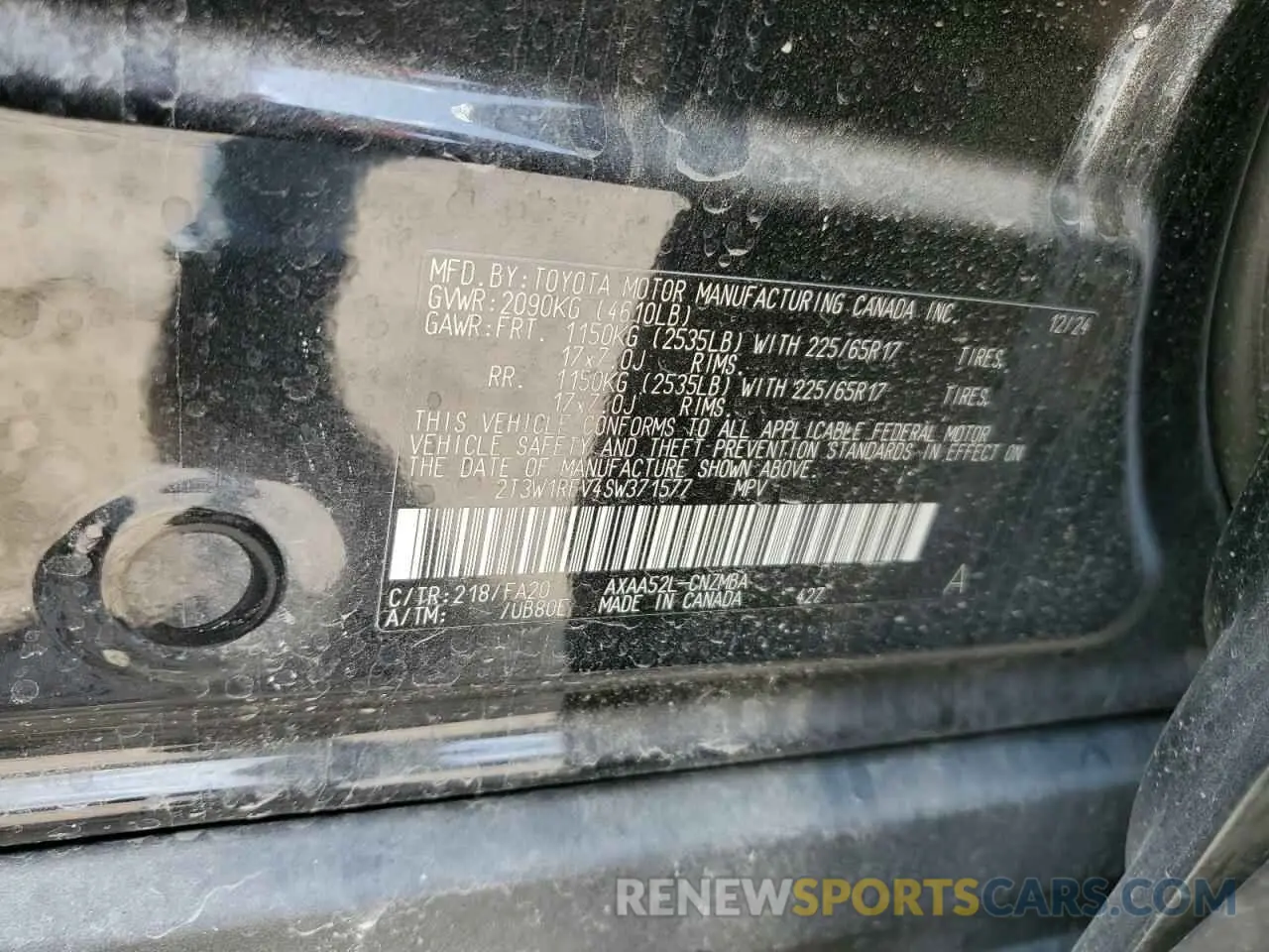 13 fotografías del automóvil dañado 2T3W1RFV4SW371577 TOYOTA RAV4 2025