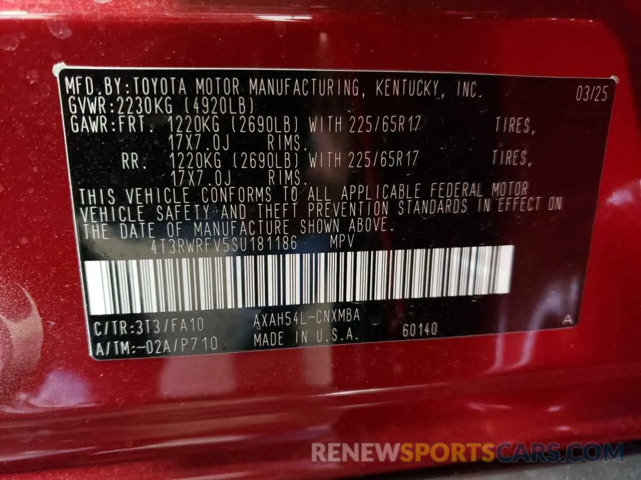 14 fotografías del automóvil dañado 4T3RWRFV5SU181186 TOYOTA RAV4 2025