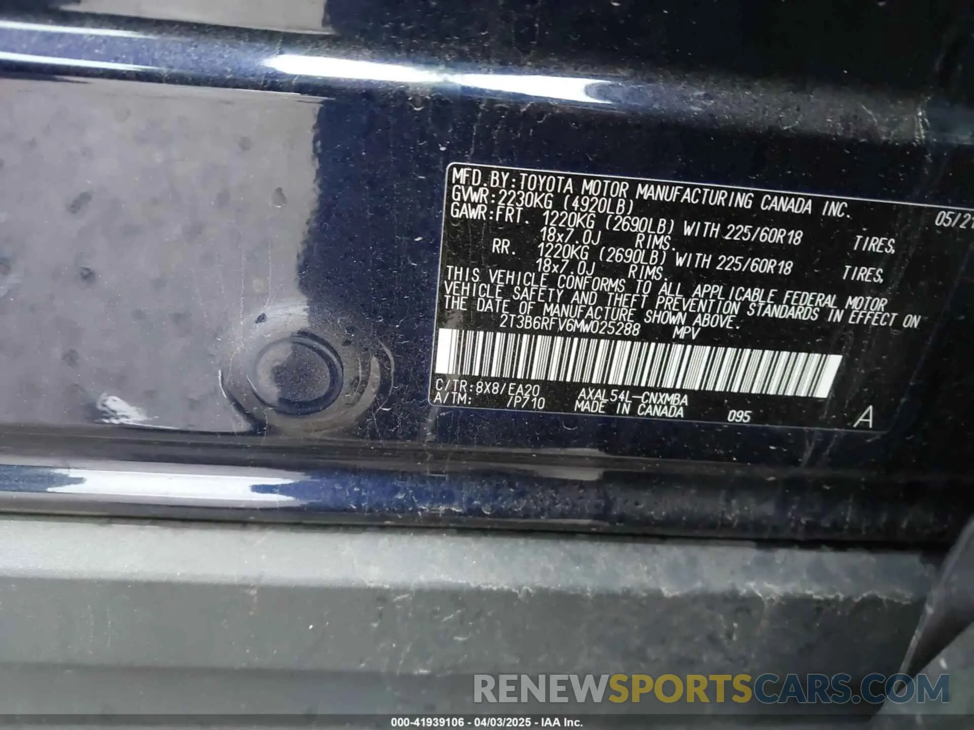 9 fotografías del automóvil dañado 2T3B6RFV6MW025288 TOYOTA RAV4 HYBRID 2021