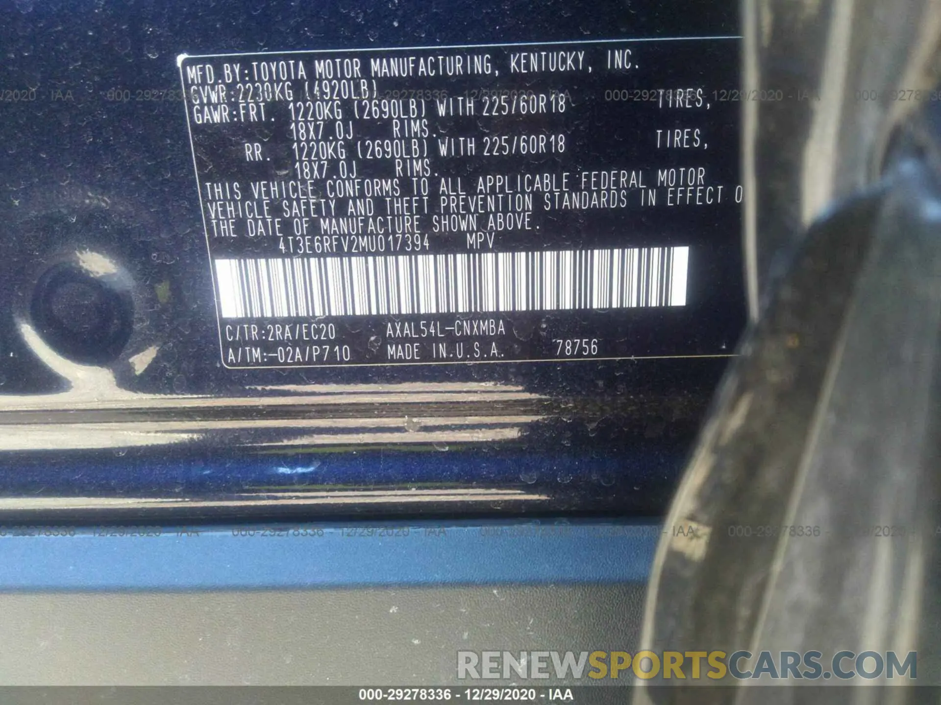 9 fotografías del automóvil dañado 4T3E6RFV2MU017394 TOYOTA RAV4 HYBRID 2021