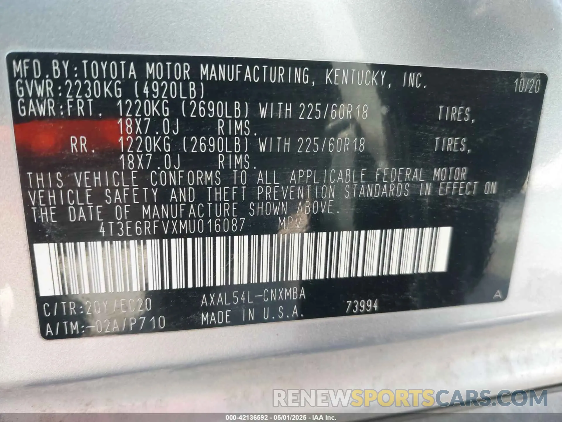 9 fotografías del automóvil dañado 4T3E6RFVXMU016087 TOYOTA RAV4 HYBRID 2021