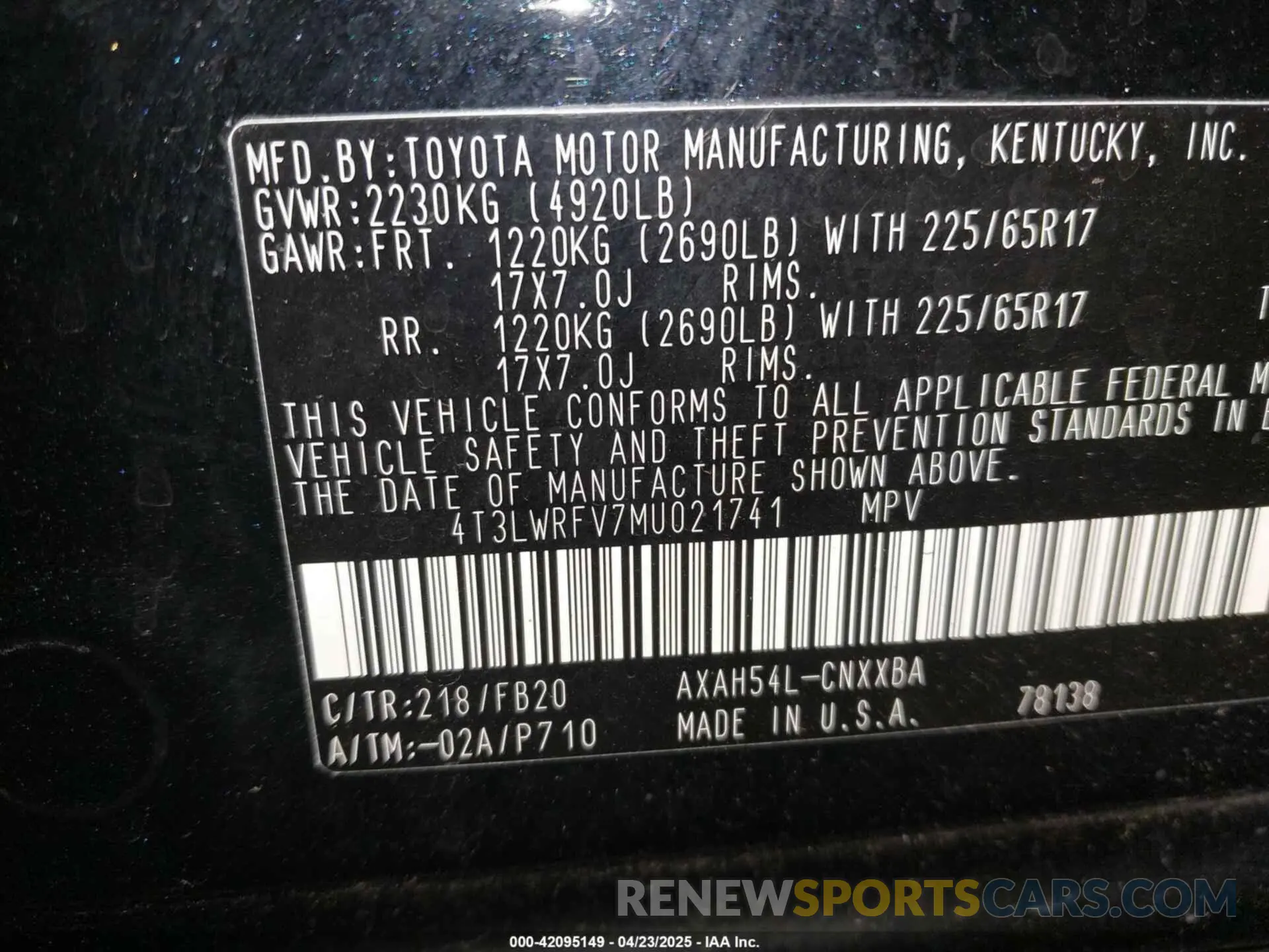 9 fotografías del automóvil dañado 4T3LWRFV7MU021741 TOYOTA RAV4 HYBRID 2021