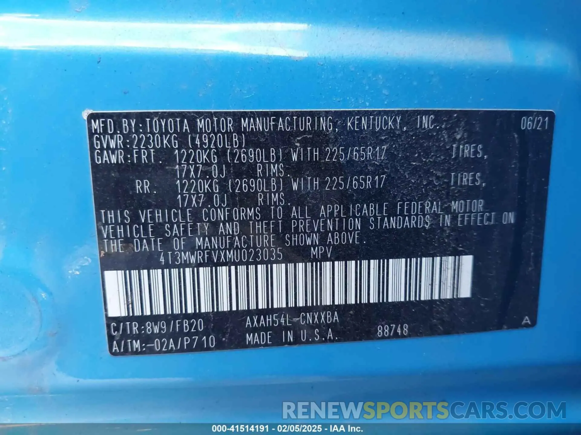 9 fotografías del automóvil dañado 4T3MWRFVXMU023035 TOYOTA RAV4 HYBRID 2021