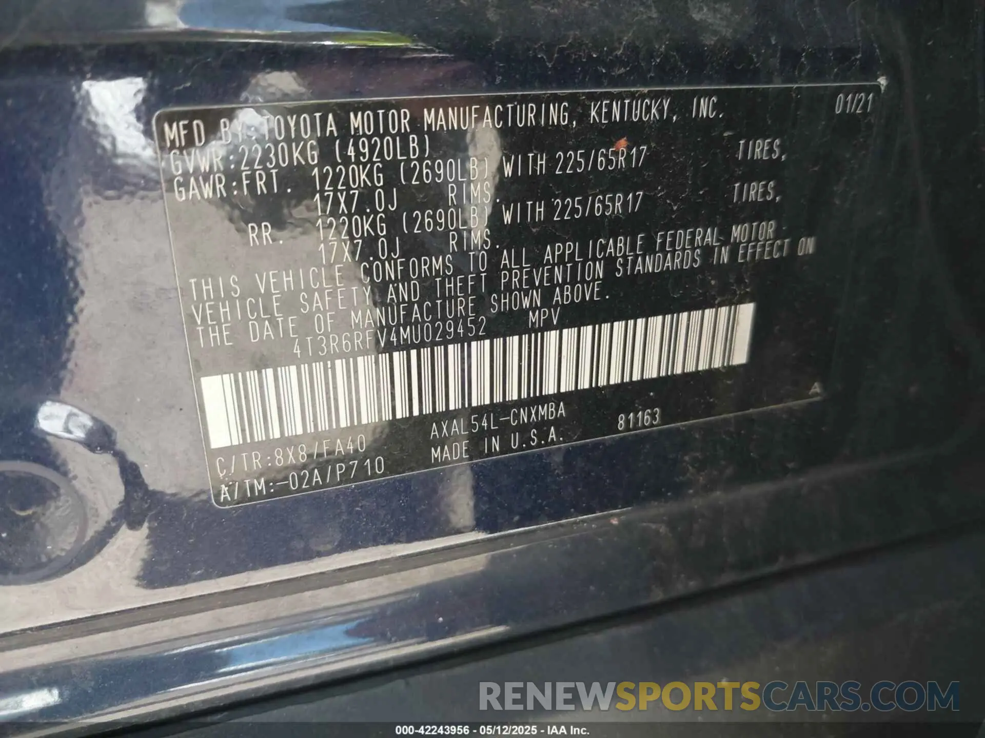 9 fotografías del automóvil dañado 4T3R6RFV4MU029452 TOYOTA RAV4 HYBRID 2021