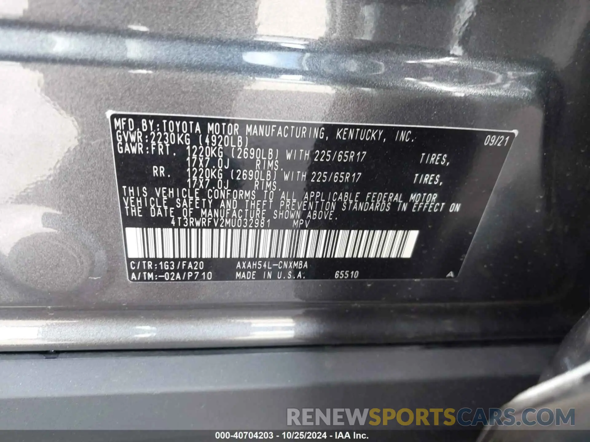 9 fotografías del automóvil dañado 4T3RWRFV2MU032981 TOYOTA RAV4 HYBRID 2021