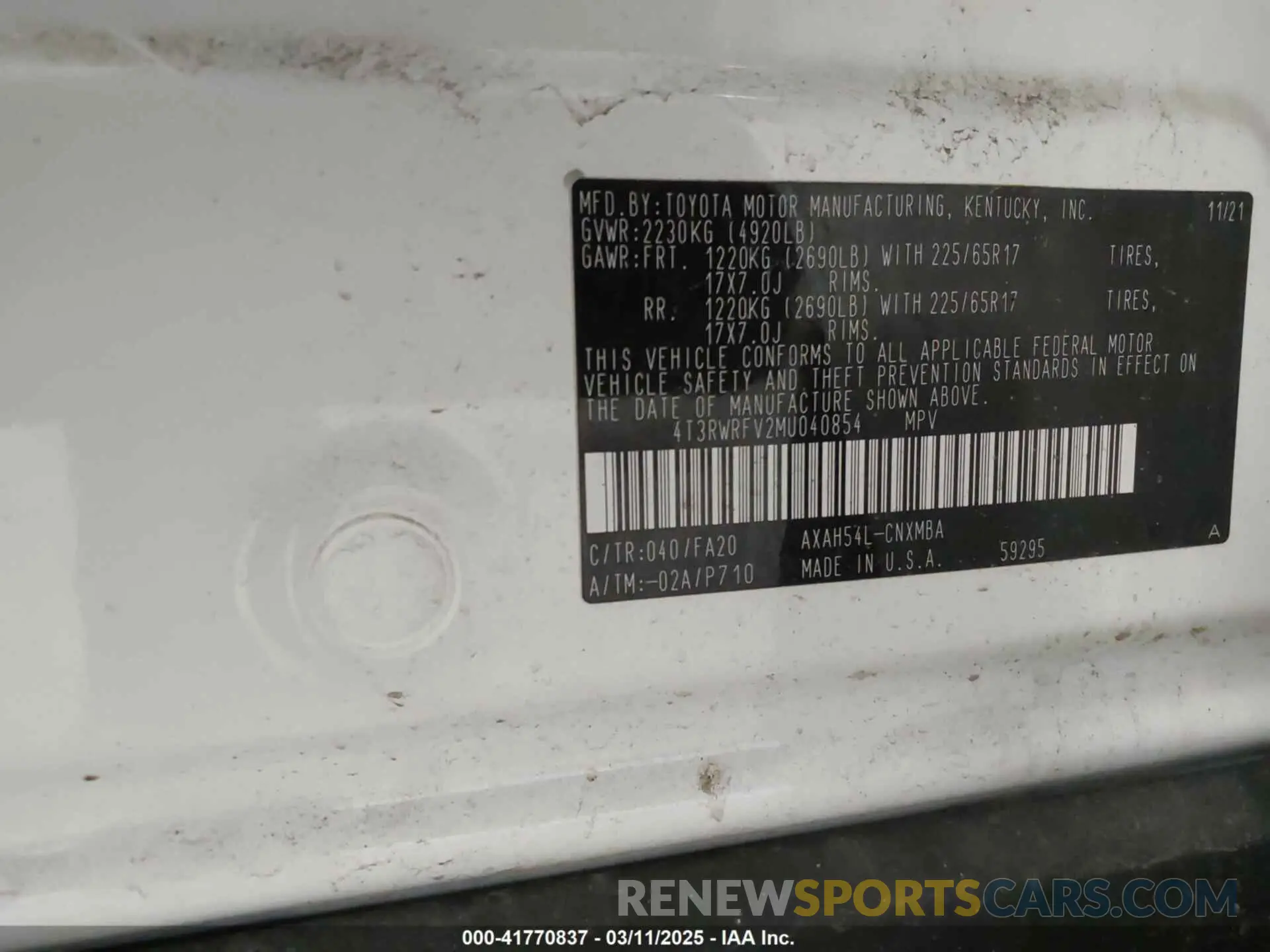 9 fotografías del automóvil dañado 4T3RWRFV2MU040854 TOYOTA RAV4 HYBRID 2021